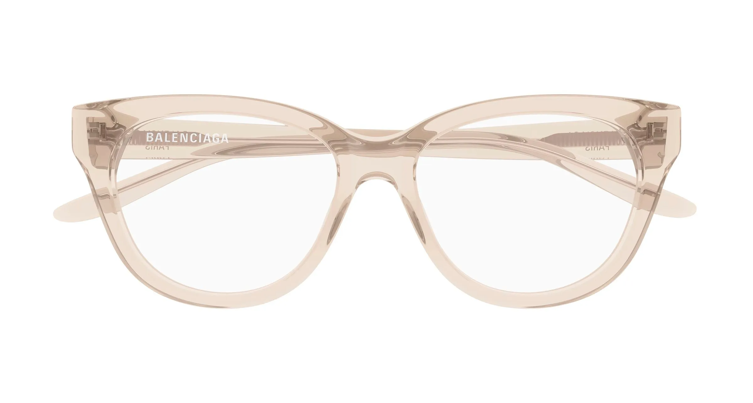 Balenciaga BB0441O 014 Montature da vista Acetato Avorio Trasparente Farfalla - immagine 2