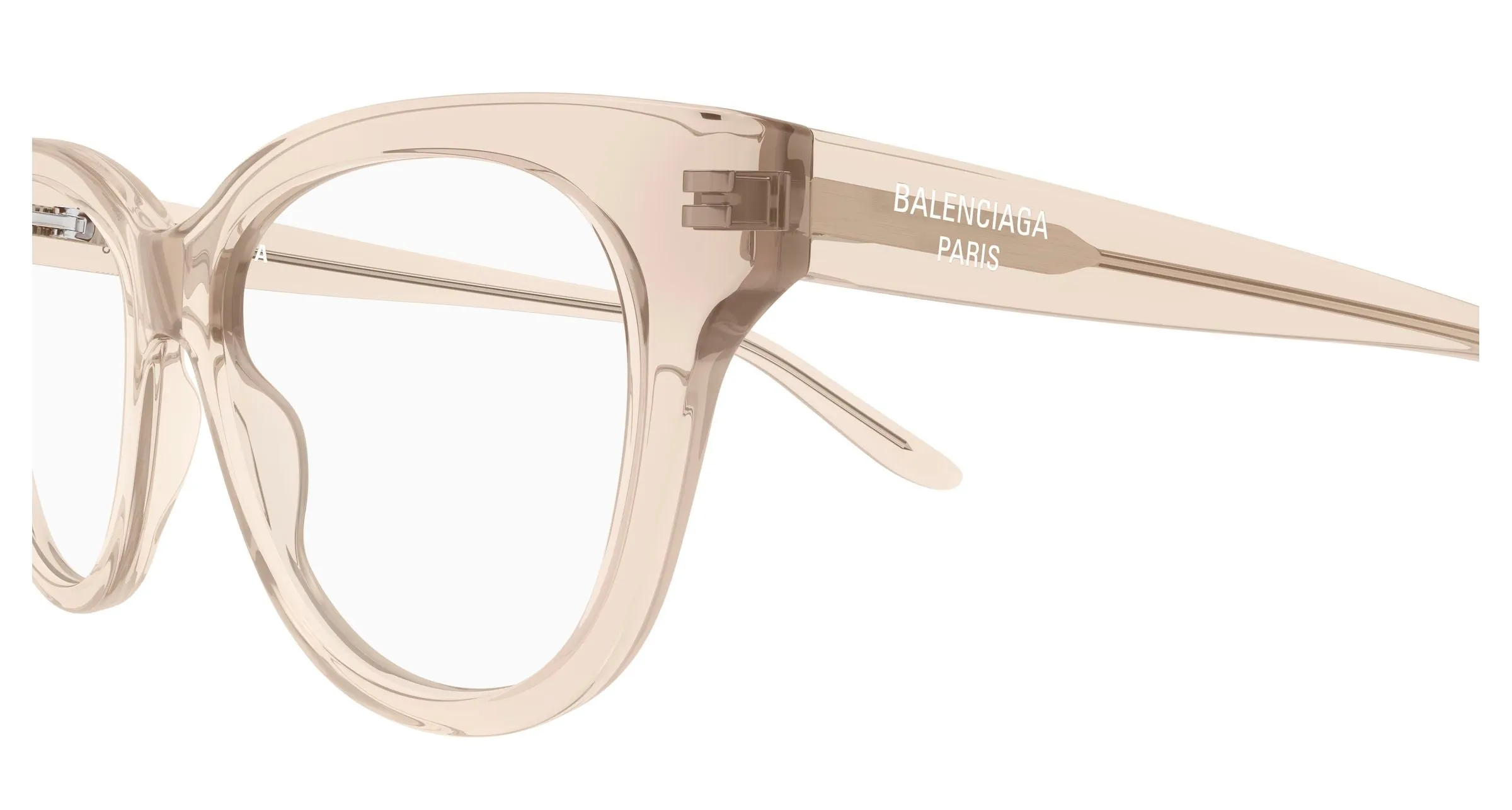 Balenciaga BB0441O 014 Montature da vista Acetato Avorio Trasparente Farfalla - immagine 3