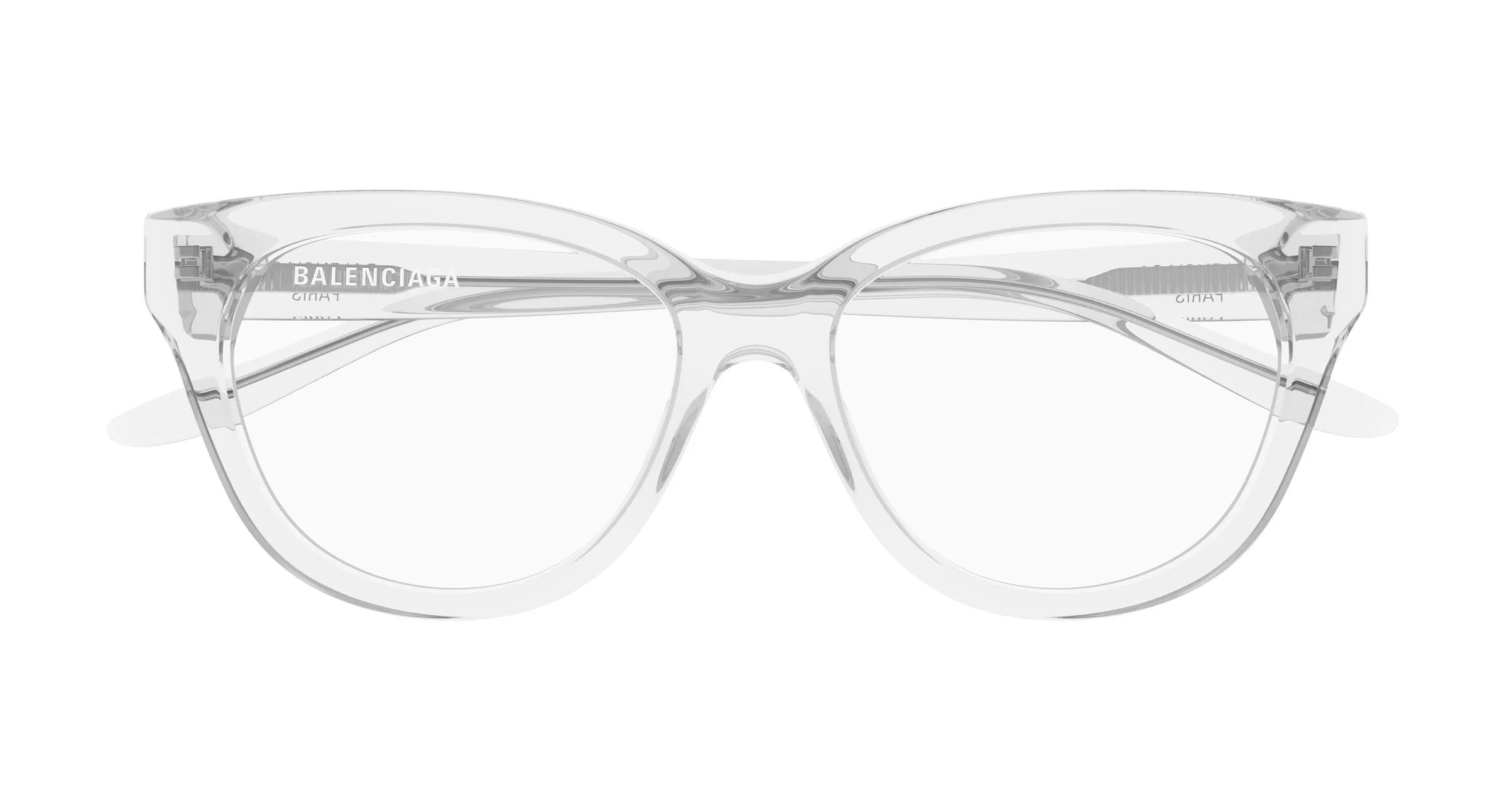 Balenciaga BB0441O 013 Montature da vista Acetato Cristallo Trasparente Farfalla - immagine 2
