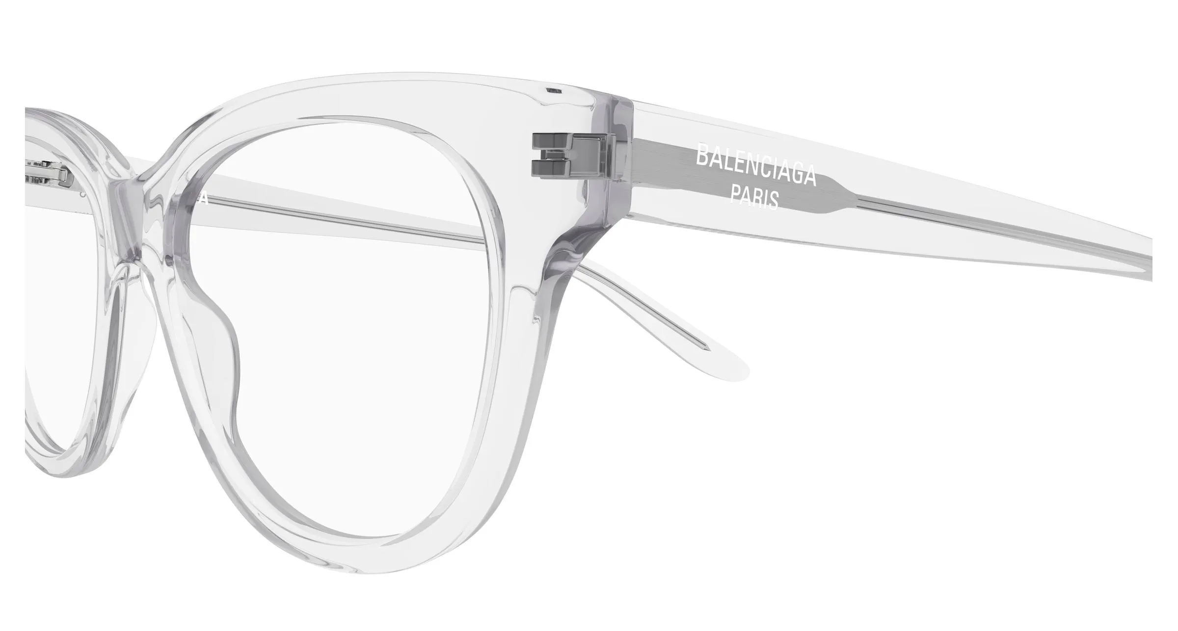 Balenciaga BB0441O 013 Montature da vista Acetato Cristallo Trasparente Farfalla - immagine 3