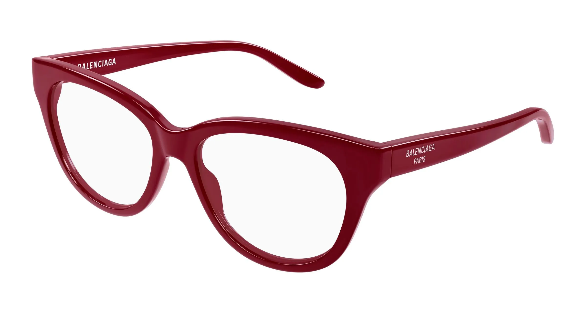 Balenciaga BB0441O 012 Montature da vista Acetato Bordeaux Trasparente Farfalla - immagine 1