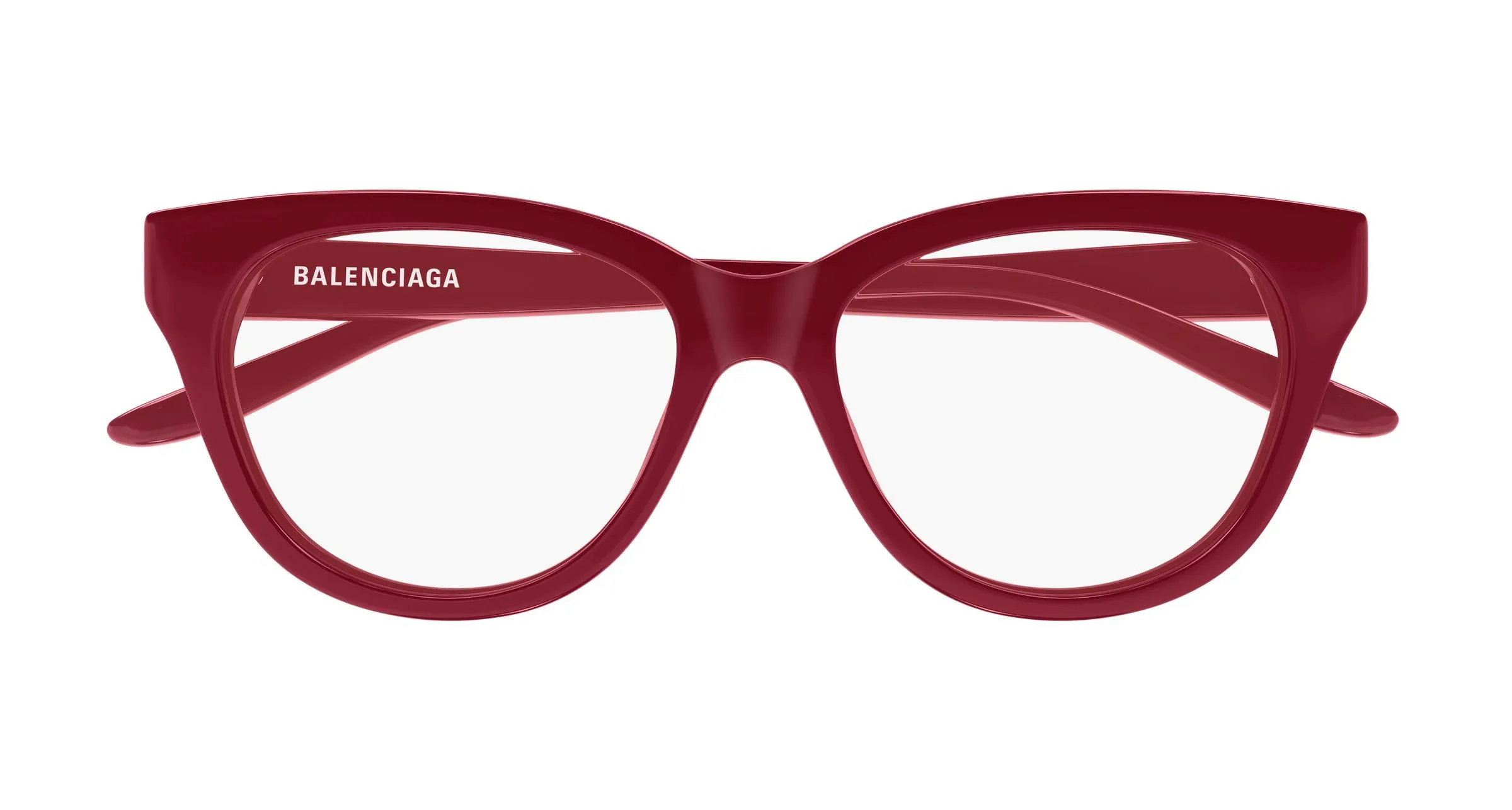 Balenciaga BB0441O 012 Montature da vista Acetato Bordeaux Trasparente Farfalla - immagine 2