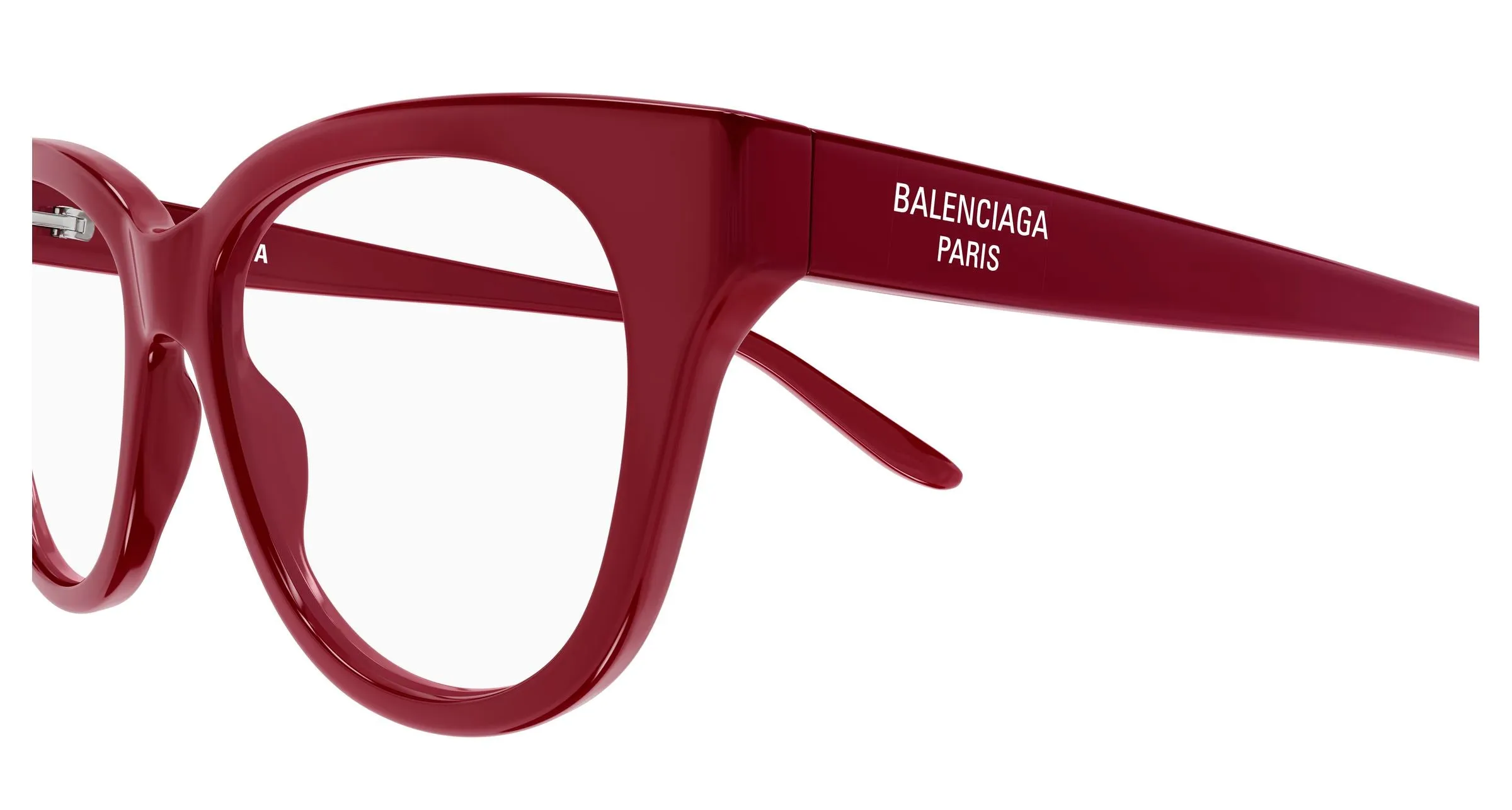 Balenciaga BB0441O 012 Montature da vista Acetato Bordeaux Trasparente Farfalla - immagine 3