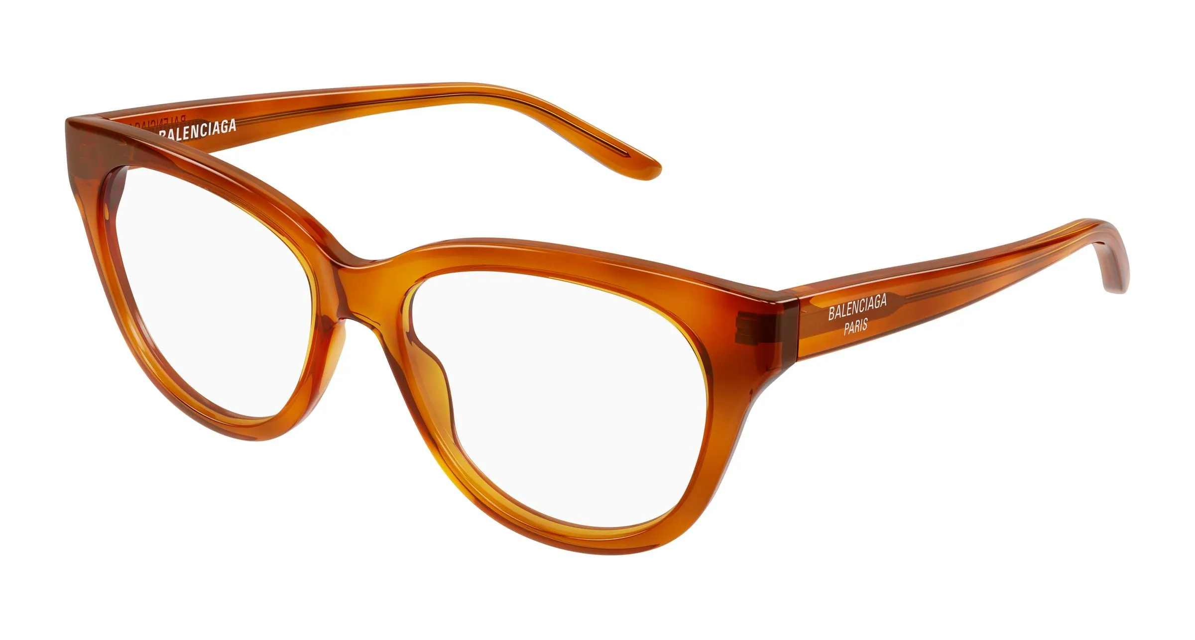 Balenciaga BB0441O 010 Montature da vista Acetato Havana Trasparente Farfalla - immagine 1