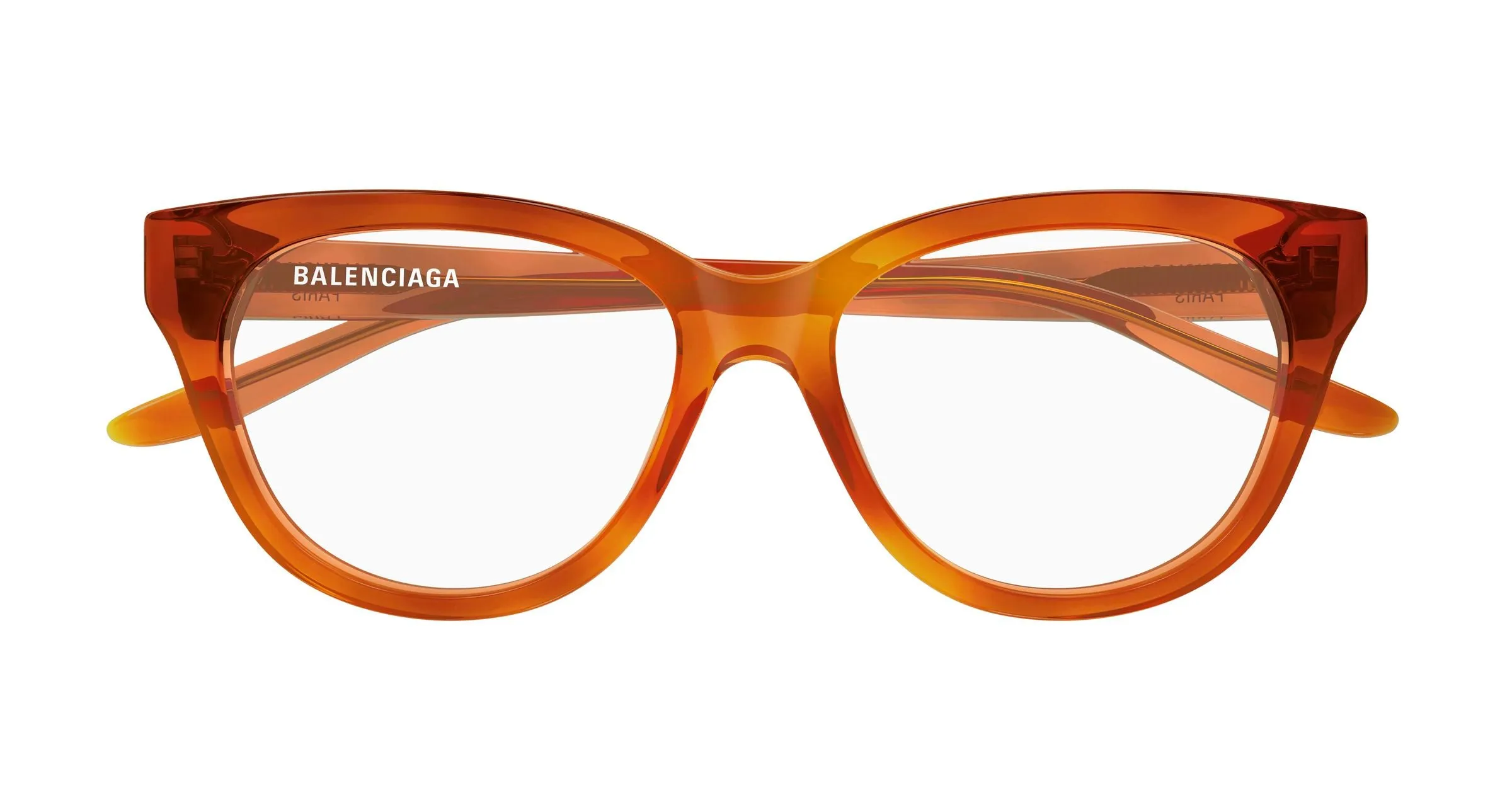 Balenciaga BB0441O 010 Montature da vista Acetato Havana Trasparente Farfalla - immagine 2
