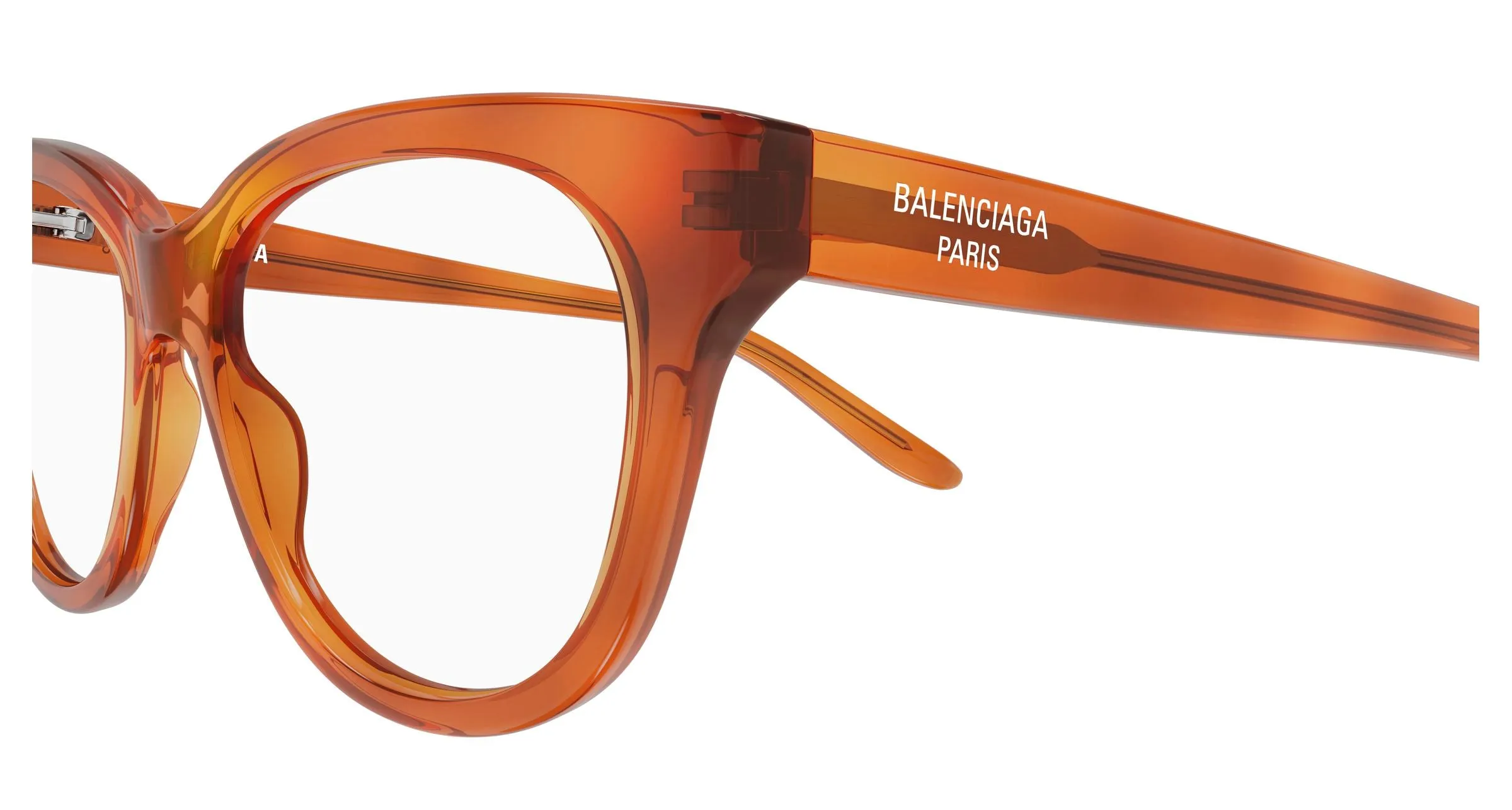 Balenciaga BB0441O 010 Montature da vista Acetato Havana Trasparente Farfalla - immagine 3