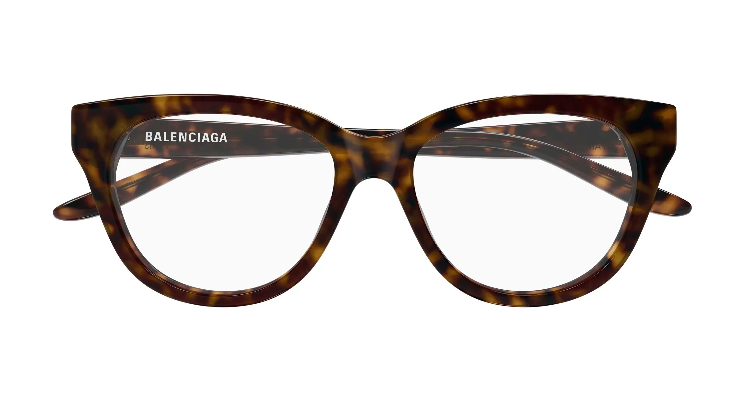 Balenciaga BB0441O 009 Montature da vista Acetato Havana Trasparente Farfalla - immagine 2