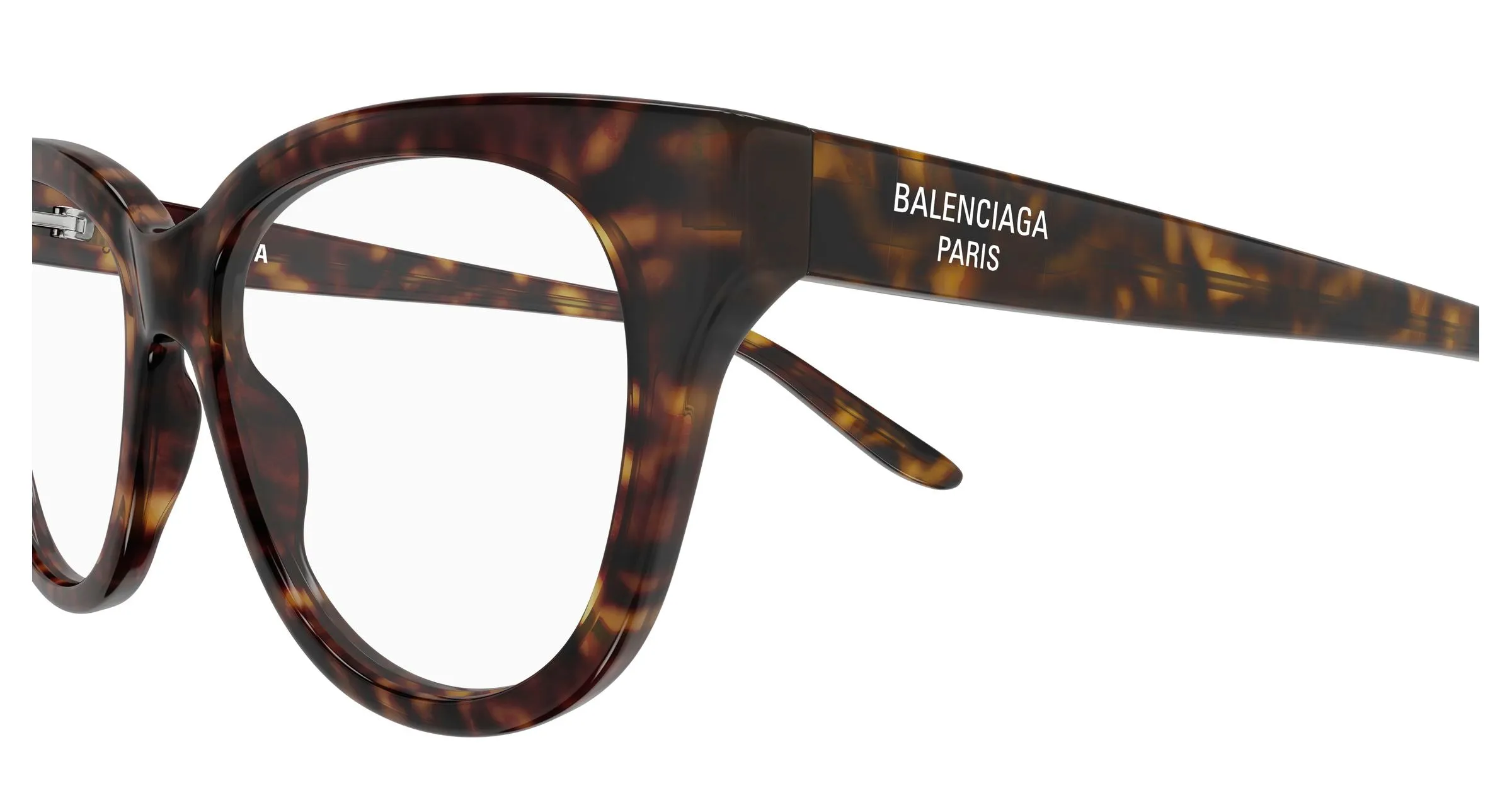 Balenciaga BB0441O 009 Montature da vista Acetato Havana Trasparente Farfalla - immagine 3