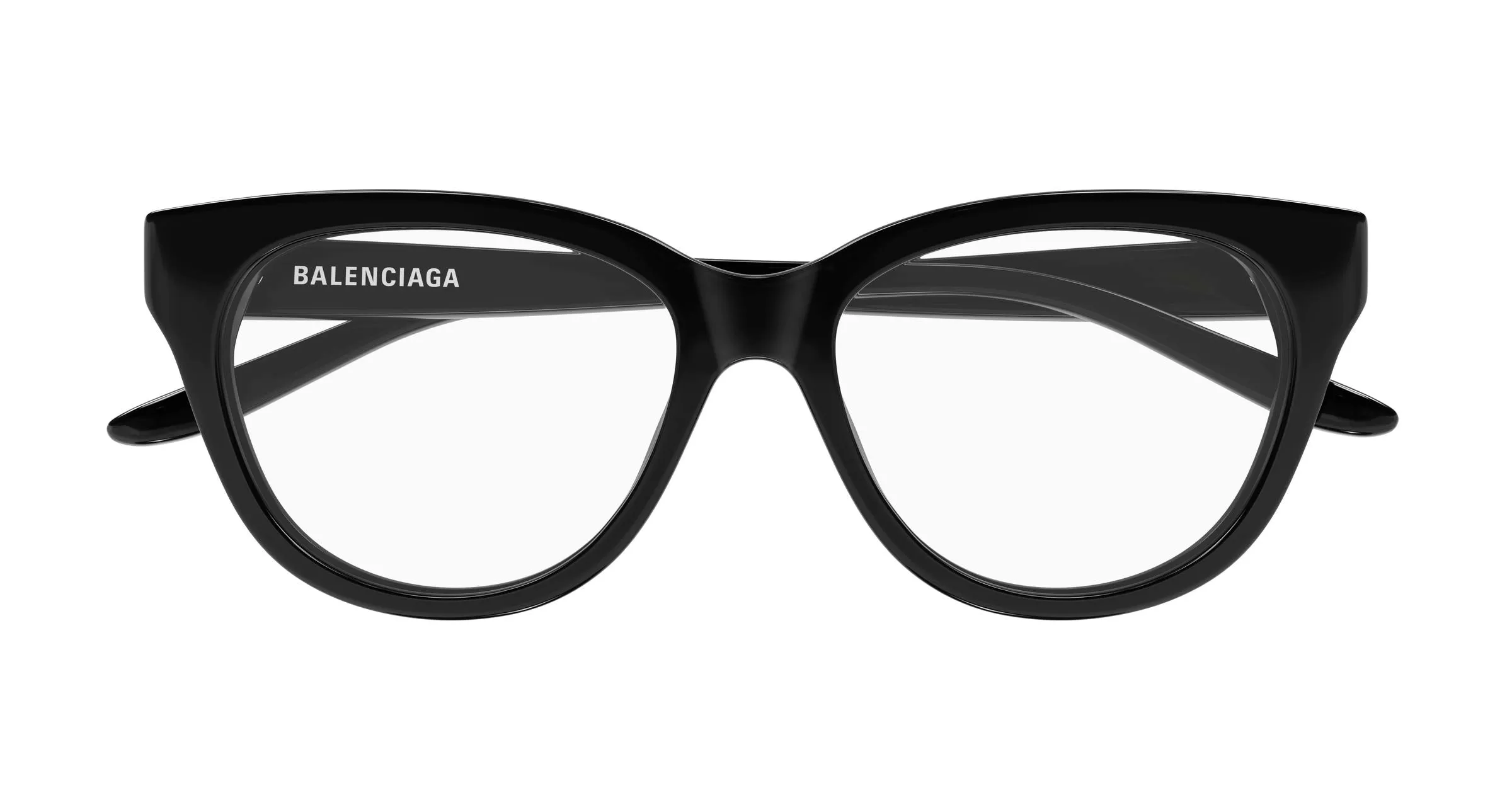 Balenciaga BB0441O 008 Montature da vista Acetato Nero Trasparente Farfalla - immagine 2