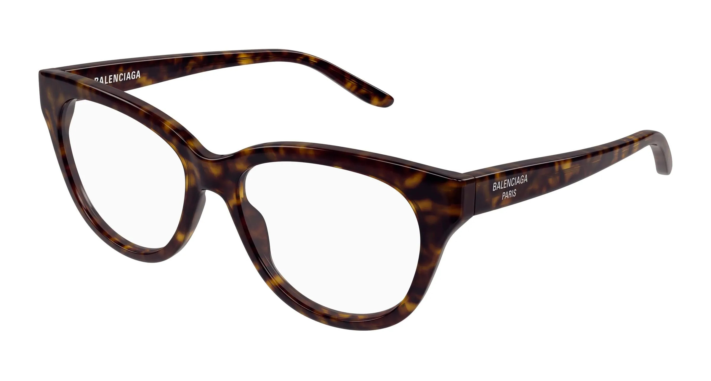 Balenciaga BB0441O 002 Montature da vista Acetato Havana Trasparente Farfalla - immagine 1