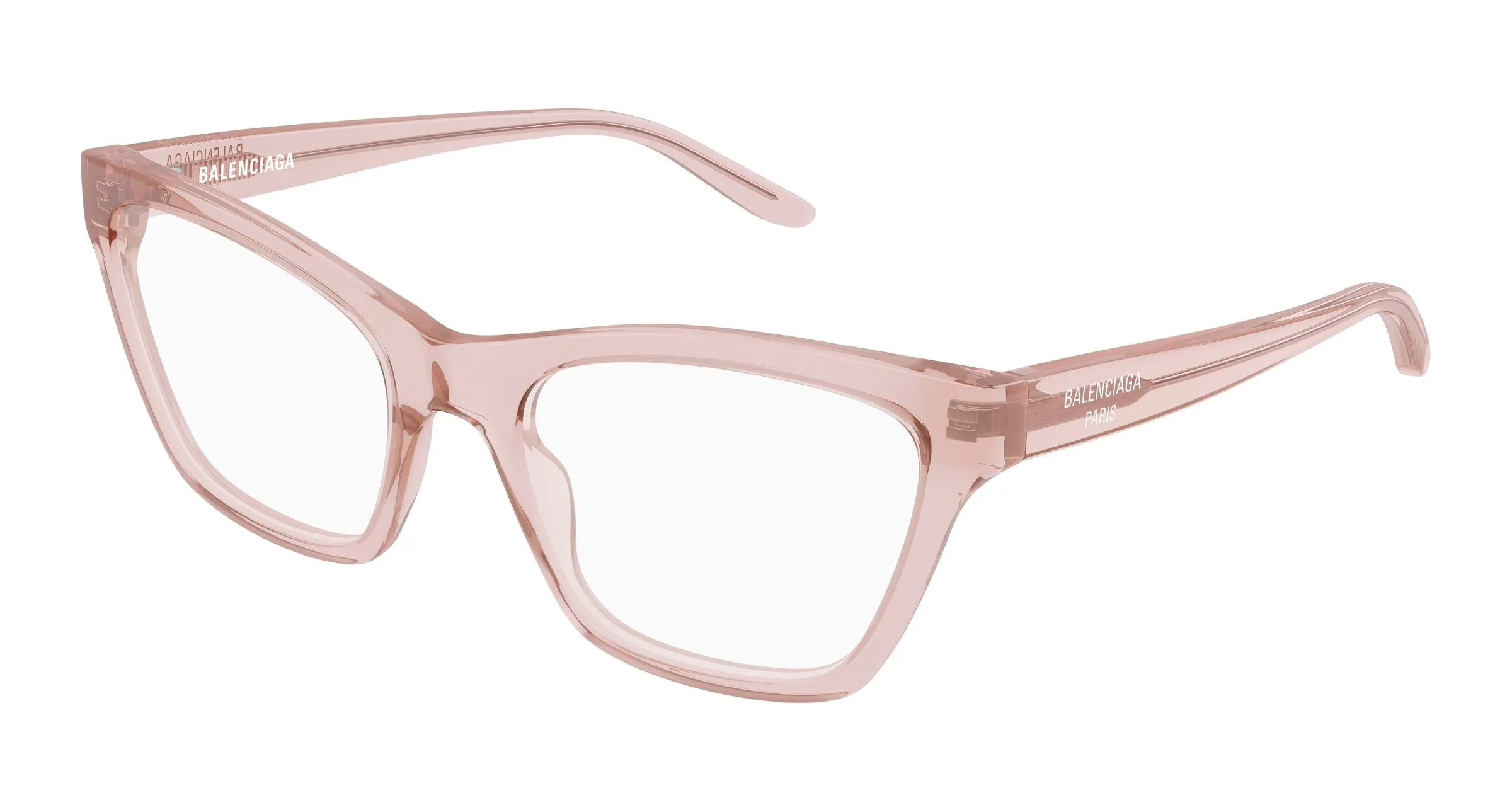 Balenciaga BB0440O 007 Montature da vista Acetato Rosa Trasparente Cat Eye - immagine 1