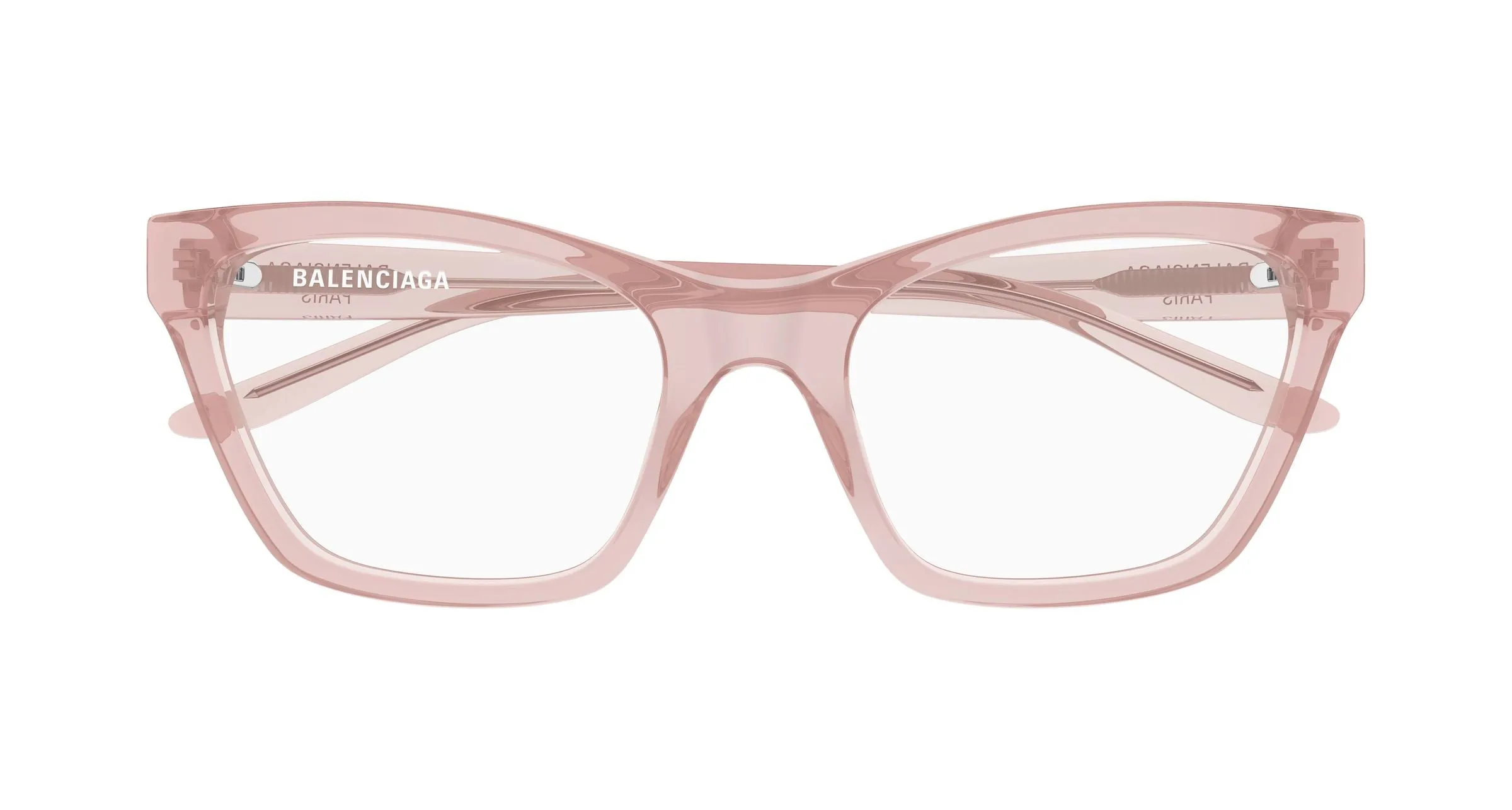 Balenciaga BB0440O 007 Montature da vista Acetato Rosa Trasparente Cat Eye - immagine 2