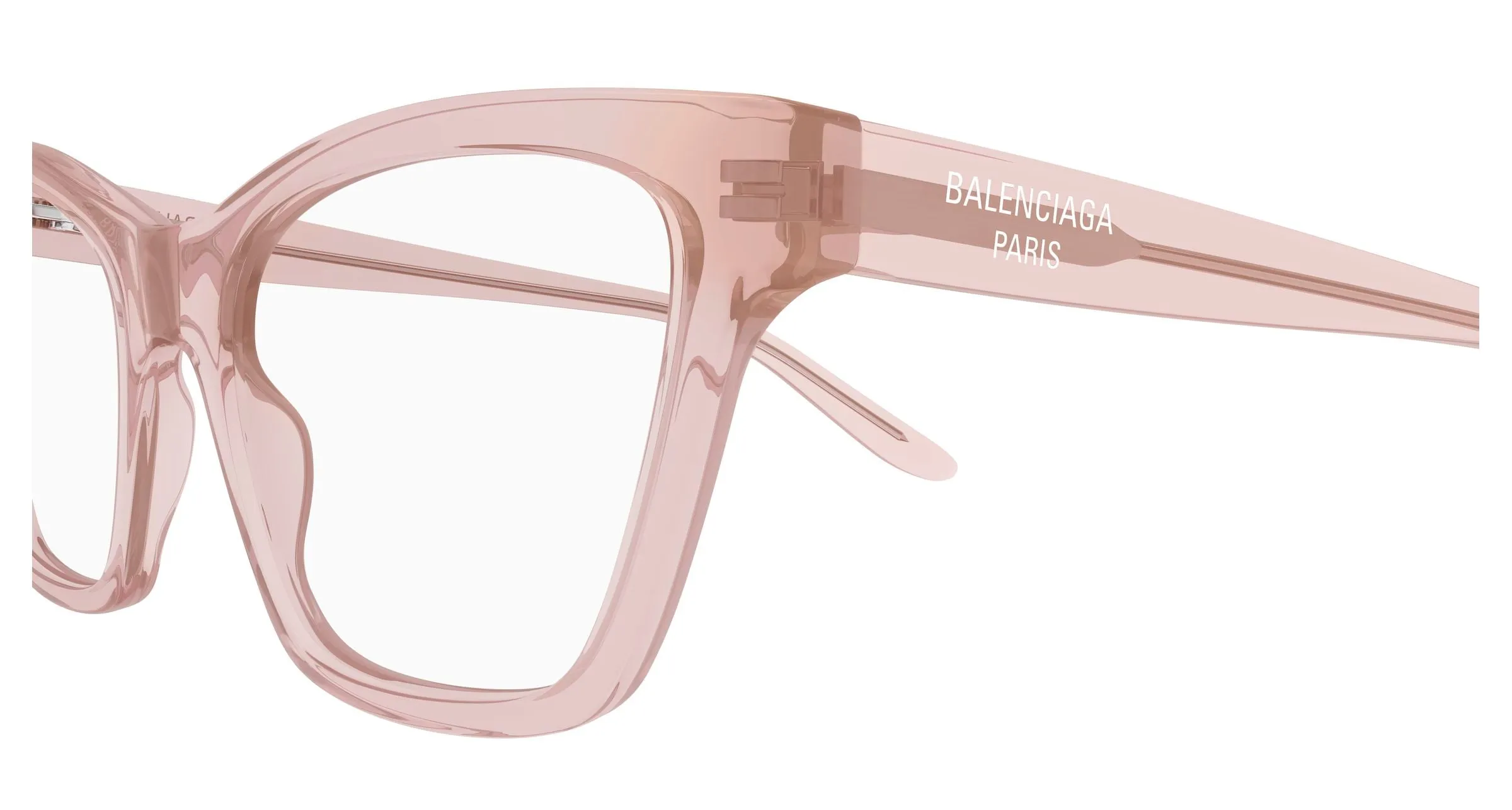 Balenciaga BB0440O 007 Montature da vista Acetato Rosa Trasparente Cat Eye - immagine 3