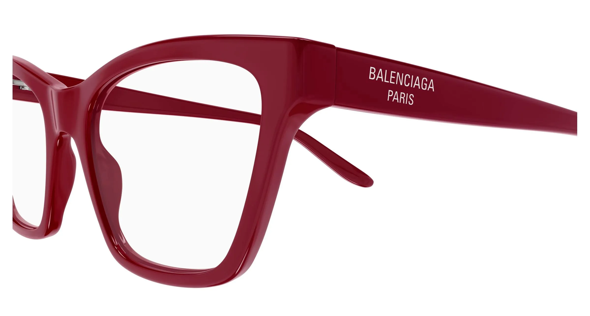 Balenciaga BB0440O 005 Montature da vista Acetato Bordeaux Trasparente Cat Eye - immagine 3