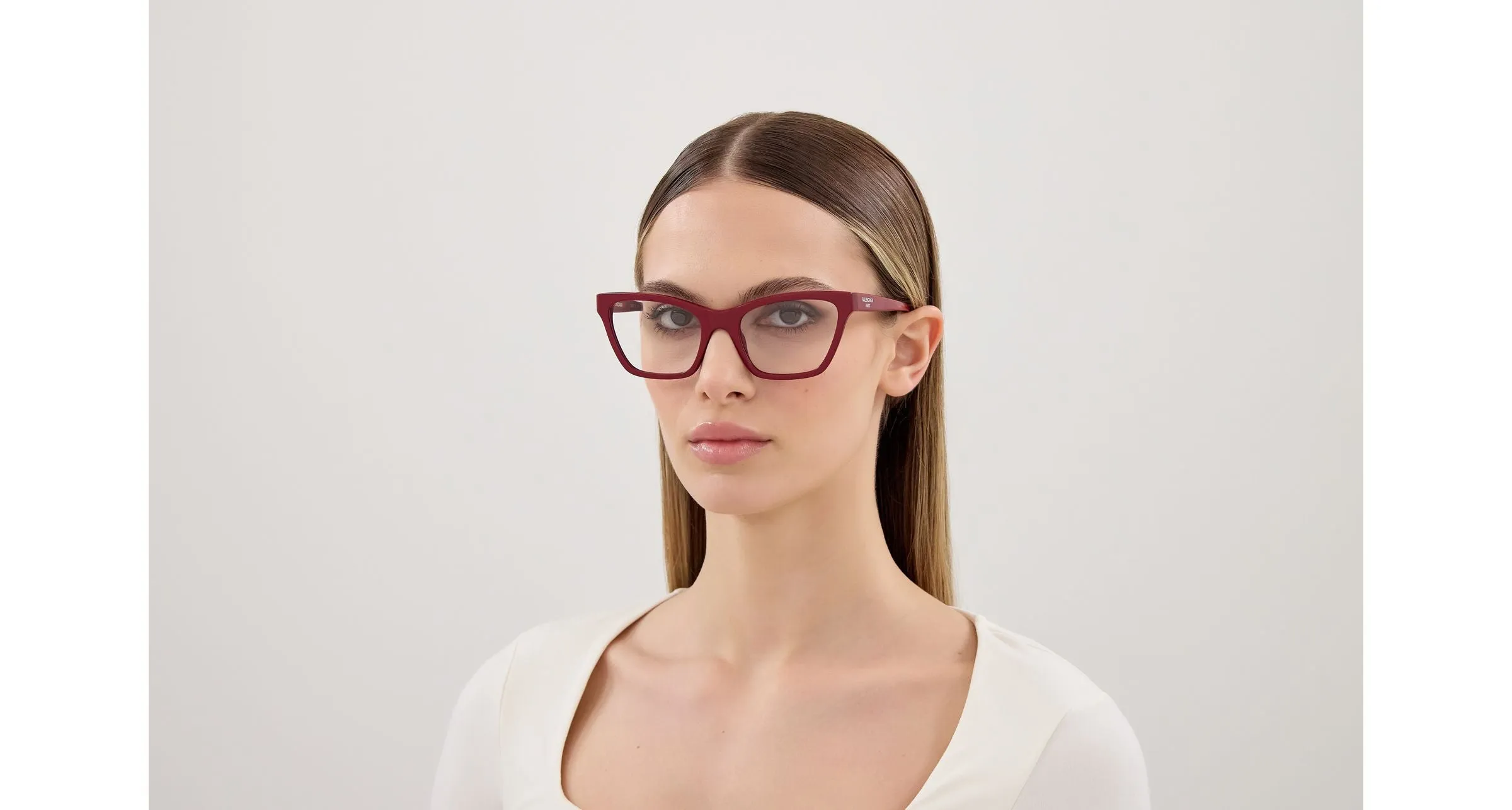 Balenciaga BB0440O 005 Montature da vista Acetato Bordeaux Trasparente Cat Eye - immagine 4