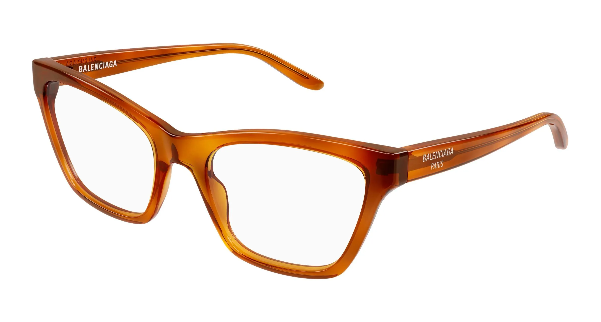 Balenciaga BB0440O 003 Montature da vista Acetato Havana Trasparente Cat Eye - immagine 1