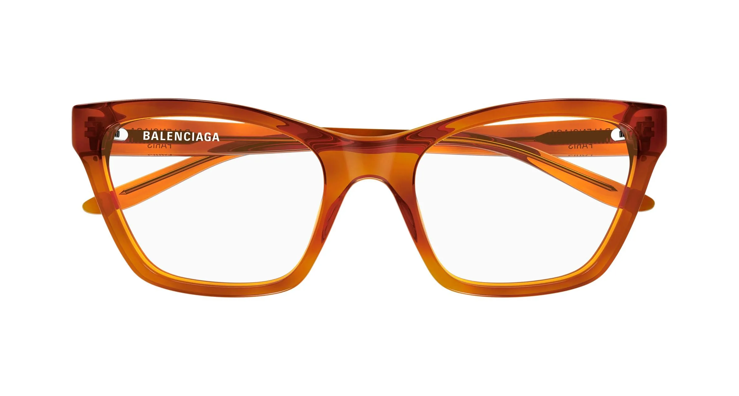 Balenciaga BB0440O 003 Montature da vista Acetato Havana Trasparente Cat Eye - immagine 2