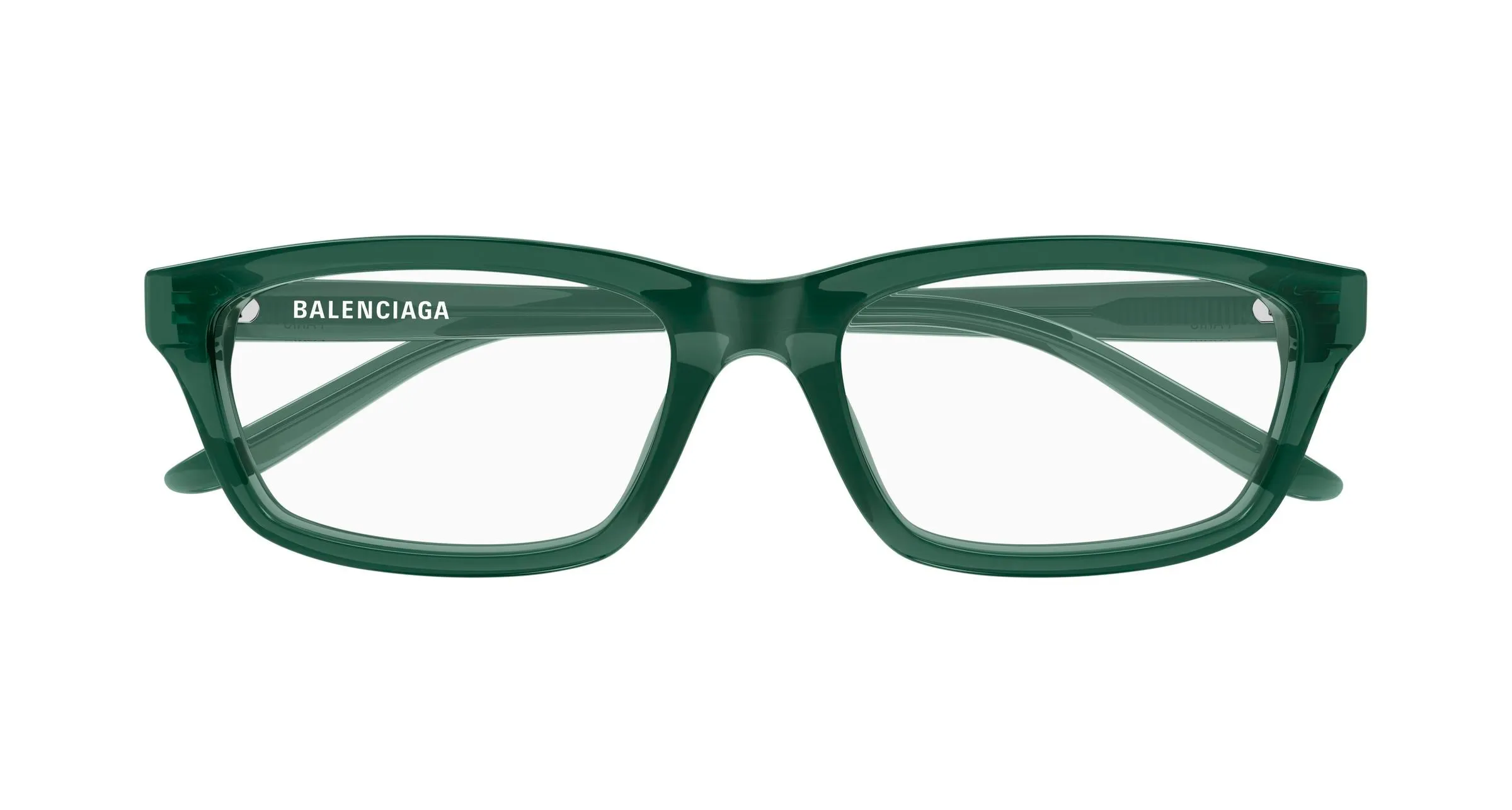 Balenciaga BB0439O 007 Montature da vista Acetato Verde Trasparente Squadrata - immagine 2