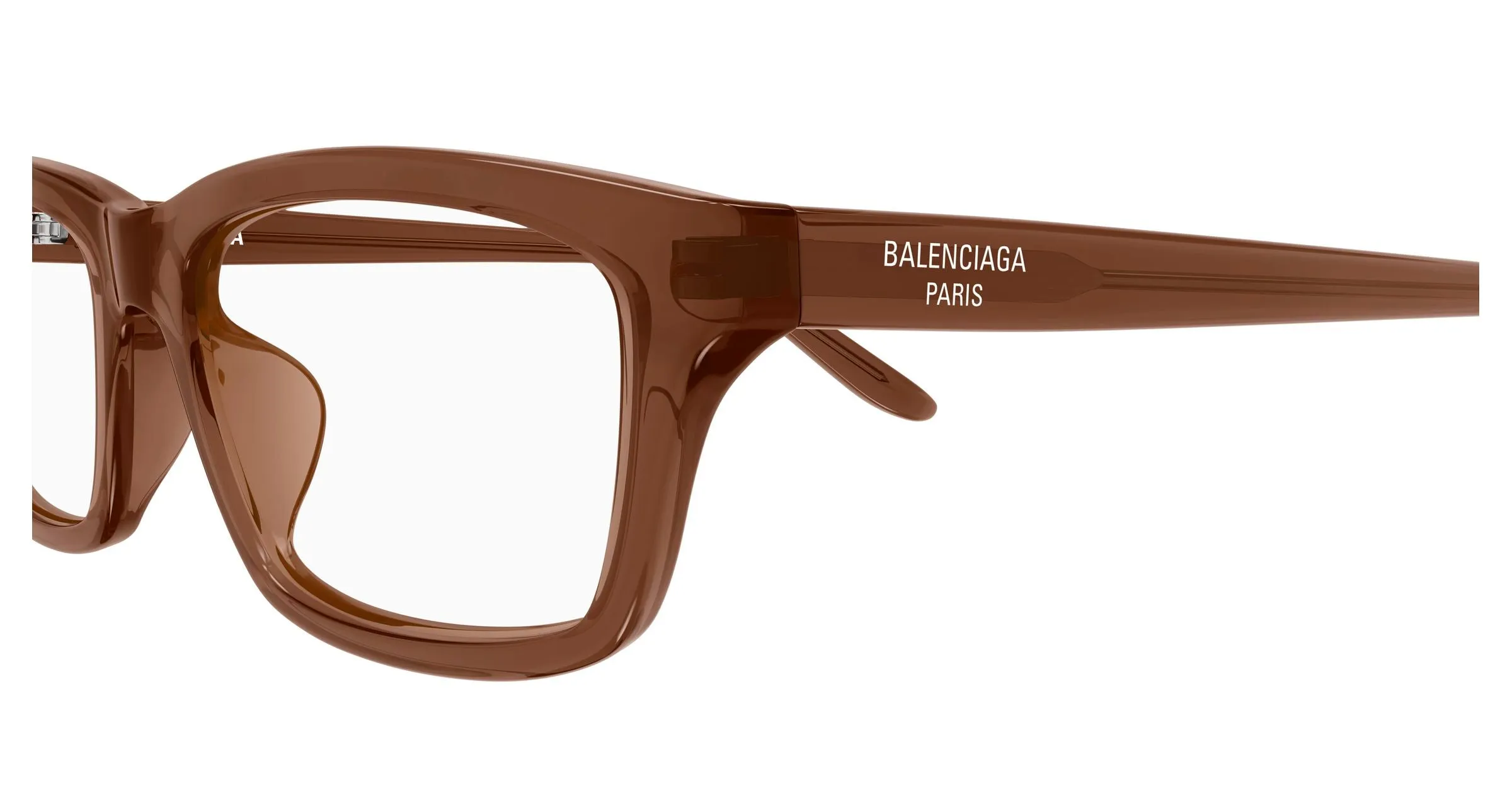 Balenciaga BB0439O 006 Montature da vista Acetato Marrone Trasparente Squadrata - immagine 3