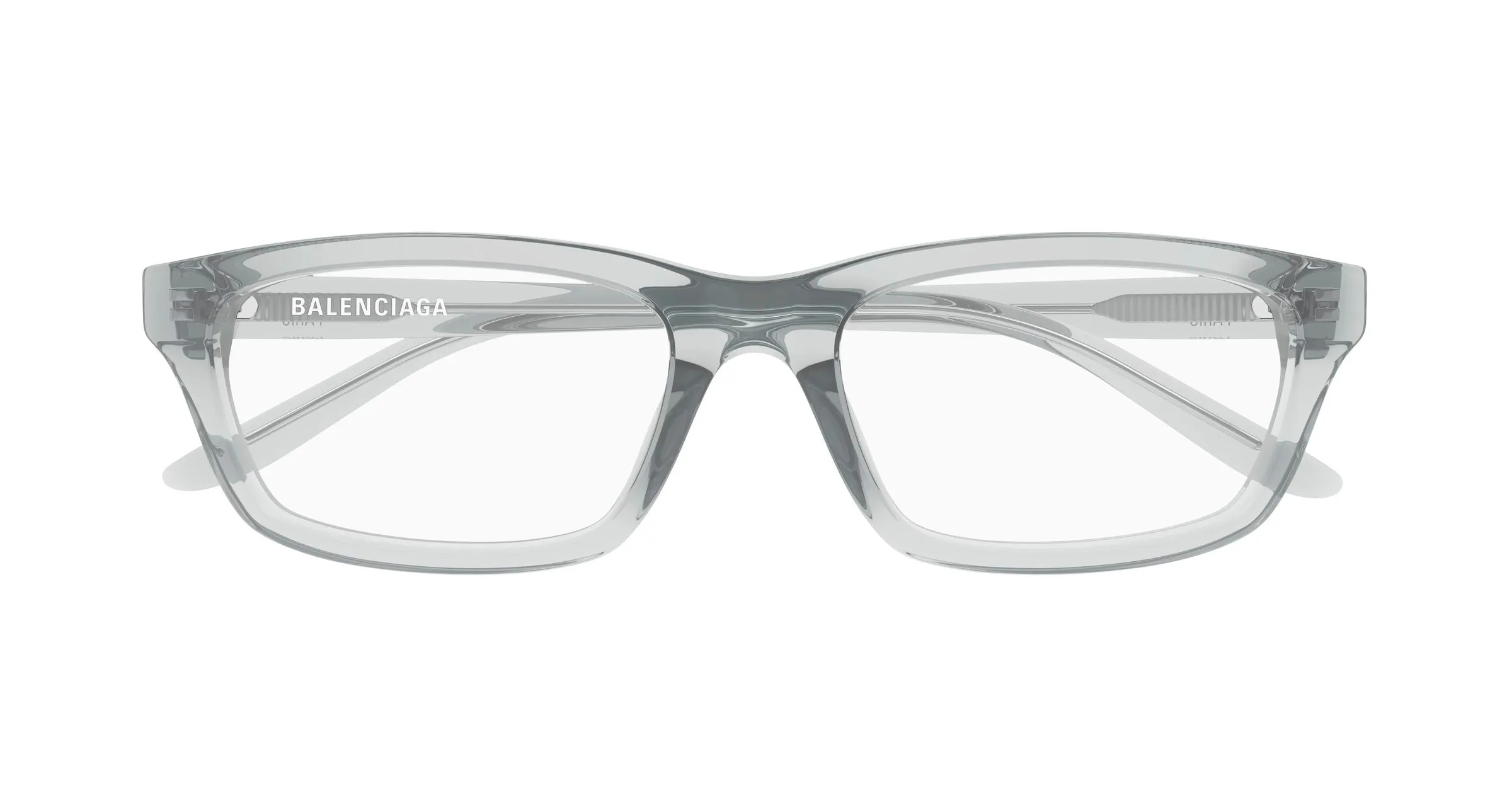 Balenciaga BB0439O 005 Montature da vista Acetato Grigio Trasparente Squadrata - immagine 2
