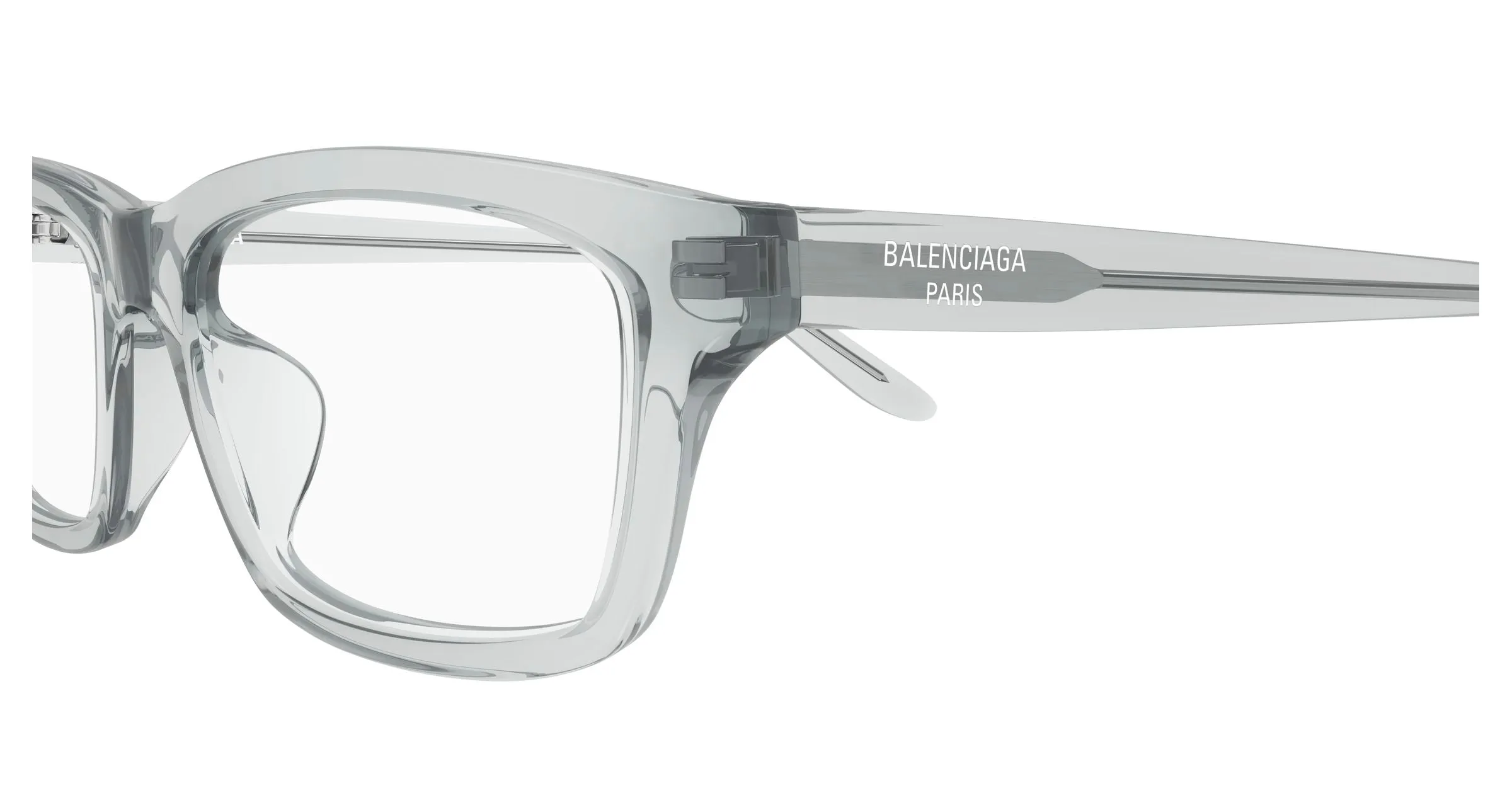 Balenciaga BB0439O 005 Montature da vista Acetato Grigio Trasparente Squadrata - immagine 3