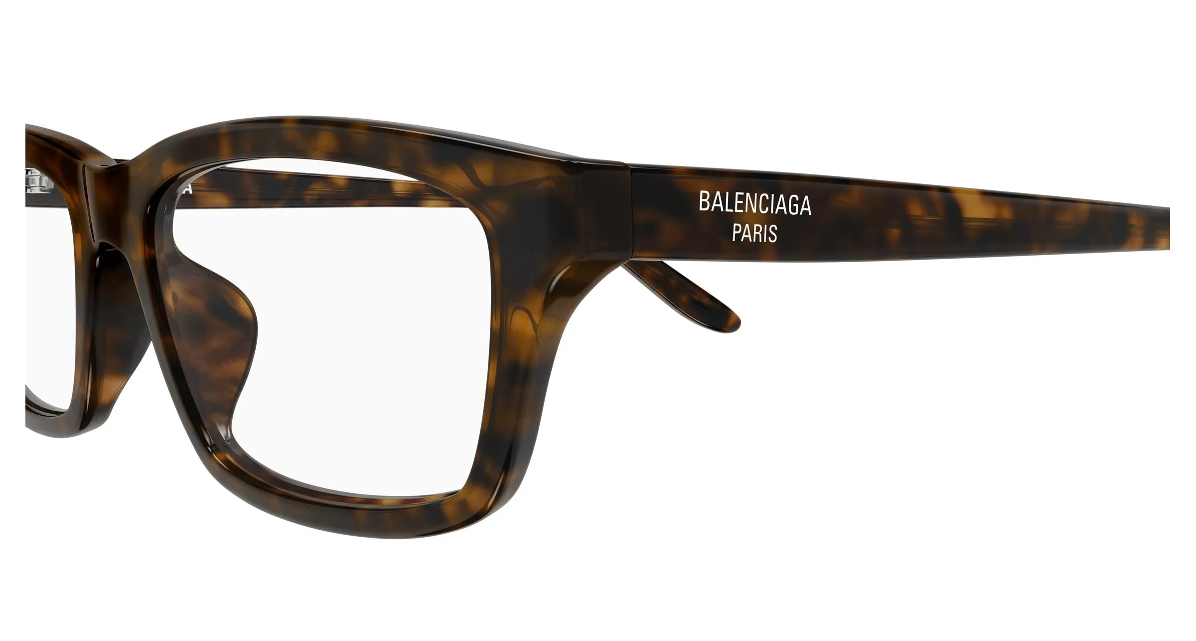 Balenciaga BB0439O 002 Montature da vista Acetato Havana Trasparente Squadrata - immagine 3