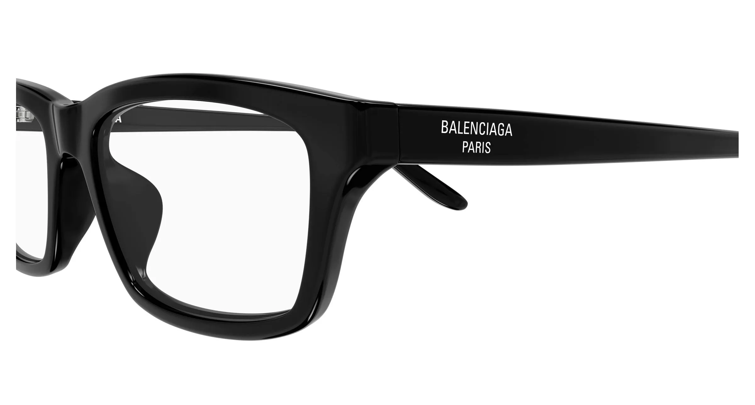 Balenciaga BB0439O 001 Montature da vista Acetato Nero Trasparente Squadrata - immagine 3