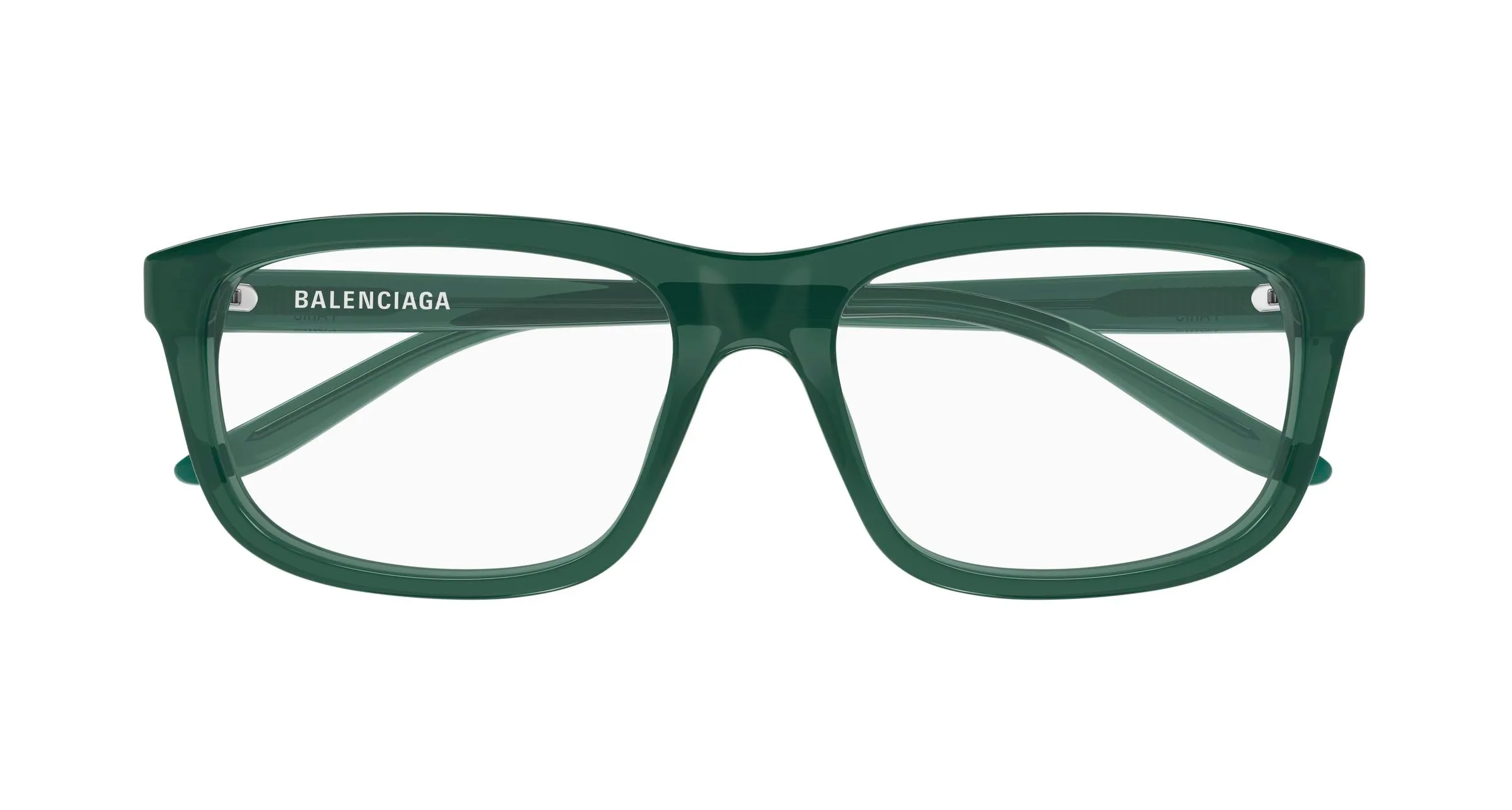 Balenciaga BB0438O 007 Montature da vista Acetato Verde Trasparente Squadrata - immagine 2