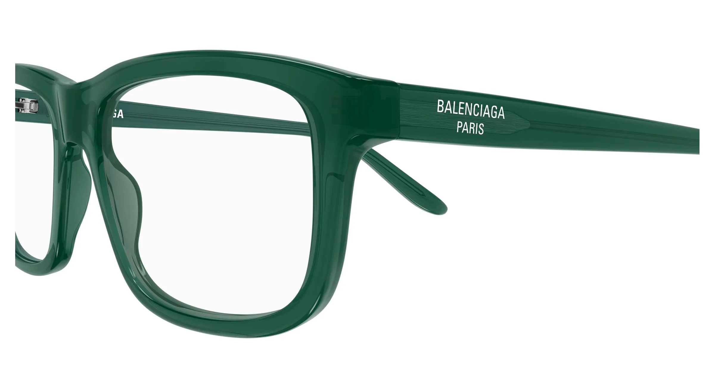 Balenciaga BB0438O 007 Montature da vista Acetato Verde Trasparente Squadrata - immagine 3