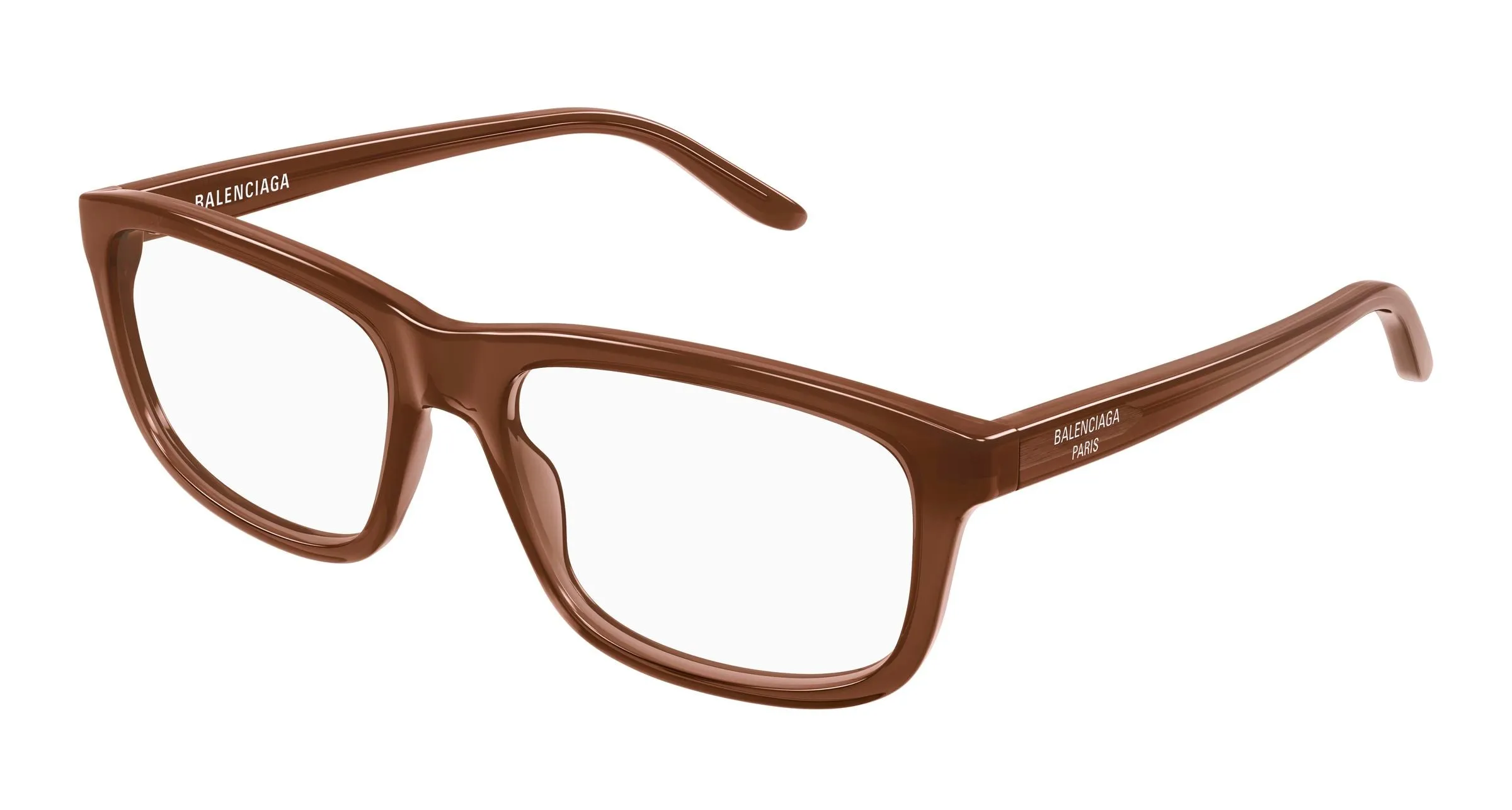 Balenciaga BB0438O 006 Montature da vista Acetato Marrone Trasparente Squadrata - immagine 1