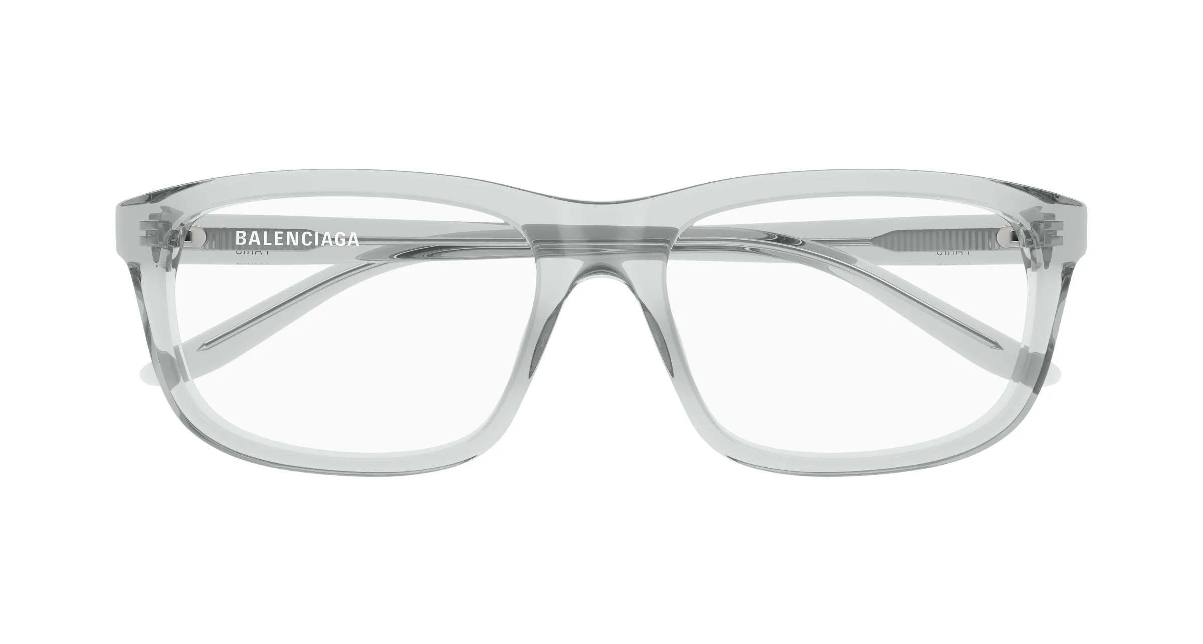Balenciaga BB0438O 005 Montature da vista Acetato Grigio Trasparente Squadrata - immagine 2