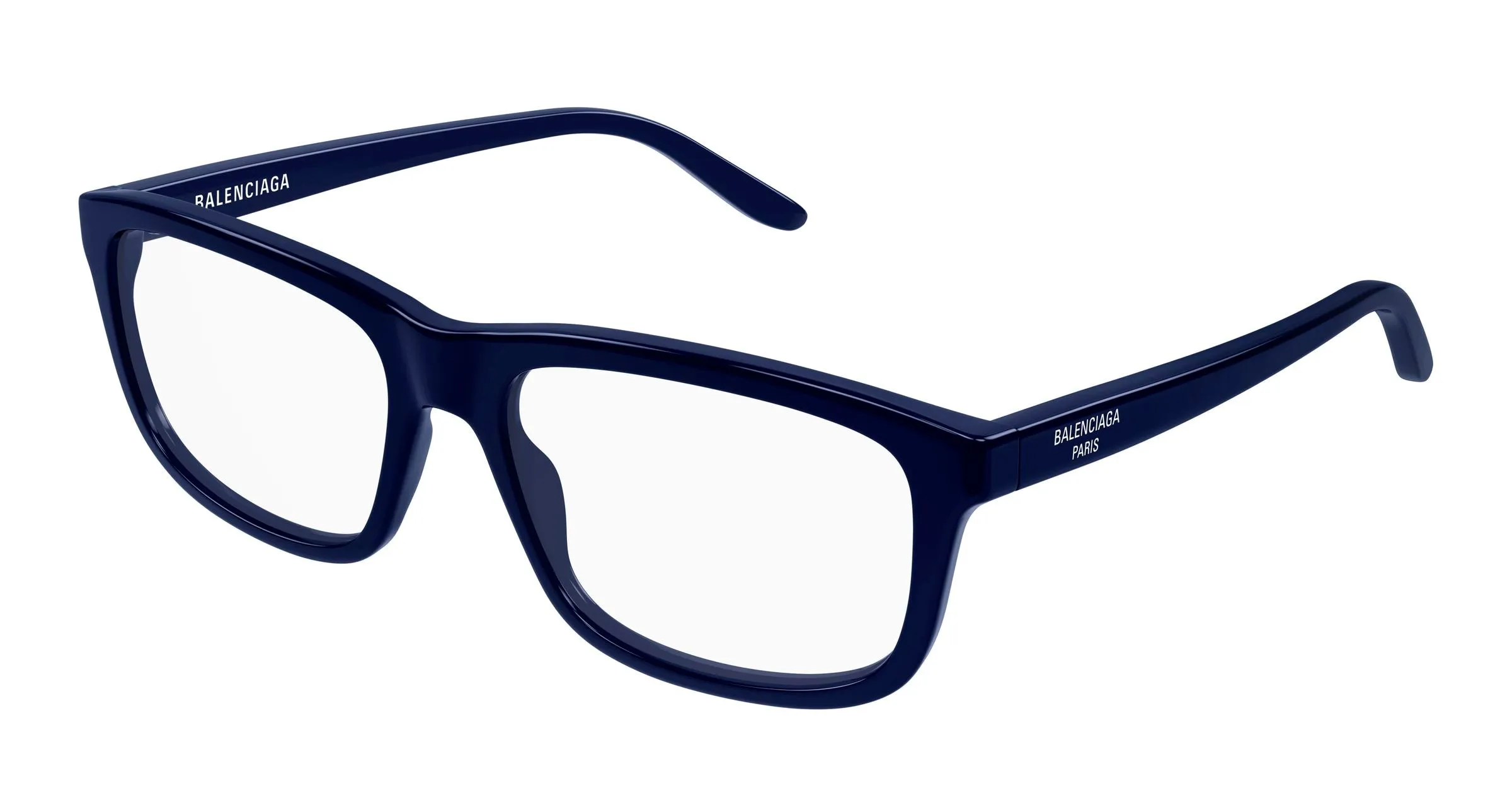 Balenciaga BB0438O 004 Montature da vista Acetato Blu Trasparente Squadrata - immagine 1