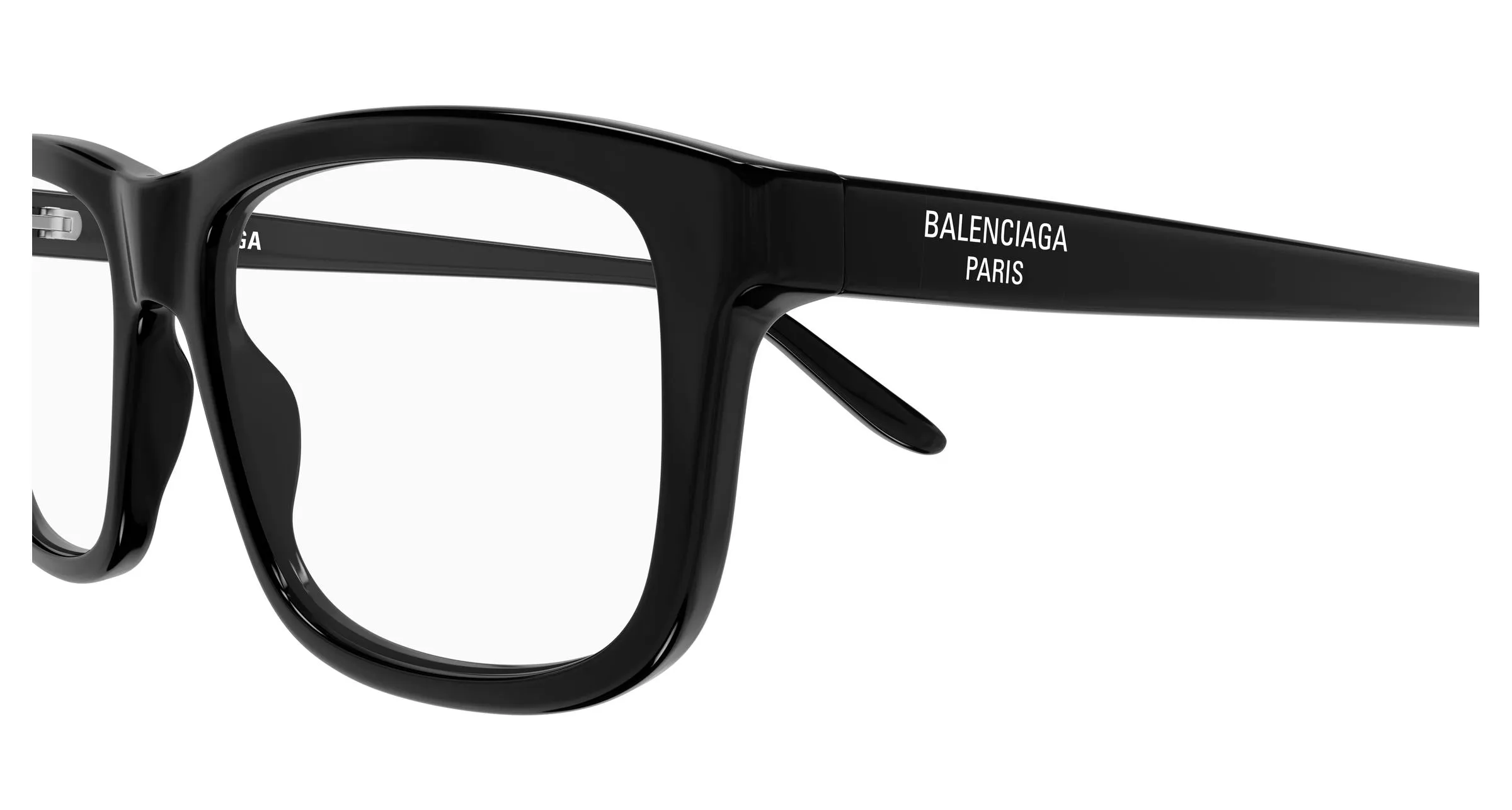 Balenciaga BB0438O 001 Montature da vista Acetato Nero Trasparente Squadrata - immagine 3
