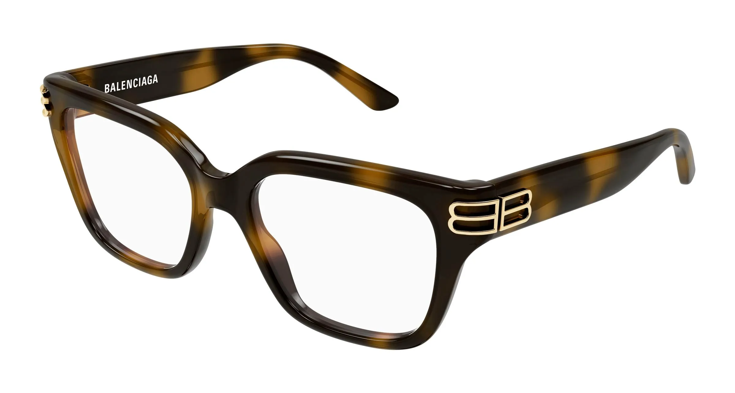Balenciaga BB0437O 008 Montature da vista Acetato Havana Trasparente Squadrata - immagine 1