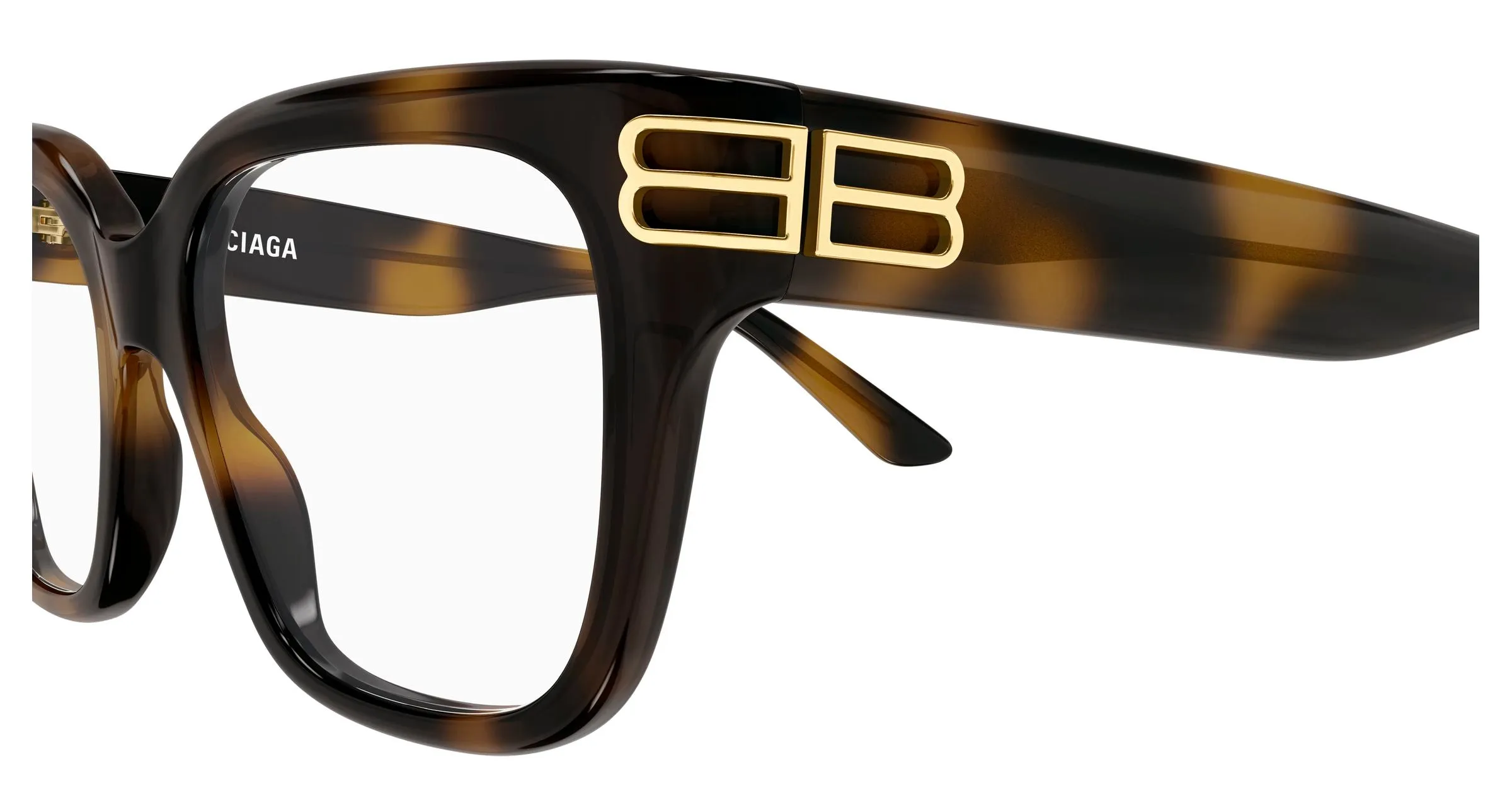 Balenciaga BB0437O 008 Montature da vista Acetato Havana Trasparente Squadrata - immagine 3