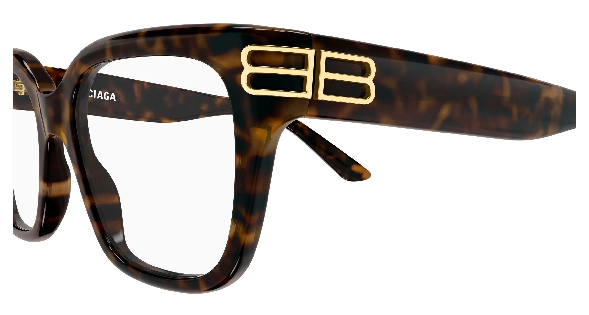 Balenciaga BB0437O 007 Montature da vista Acetato Havana Trasparente Squadrata - immagine 3