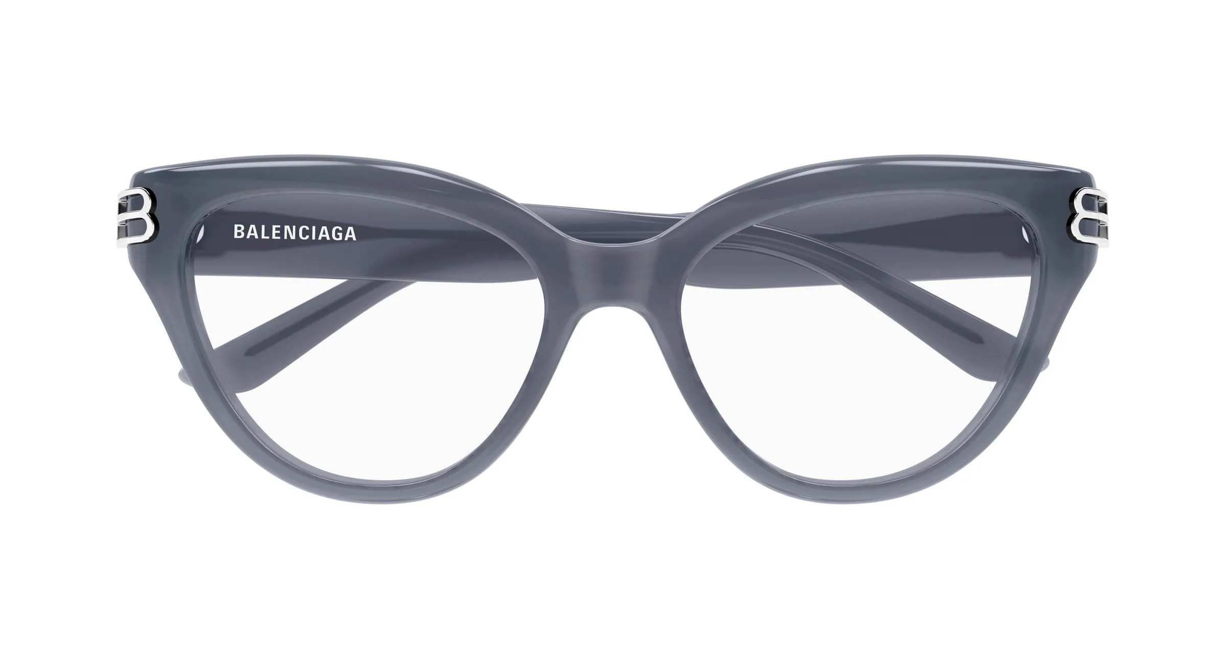 Balenciaga BB0436O 005 Montature da vista Acetato Grigio Trasparente Cat Eye - immagine 2