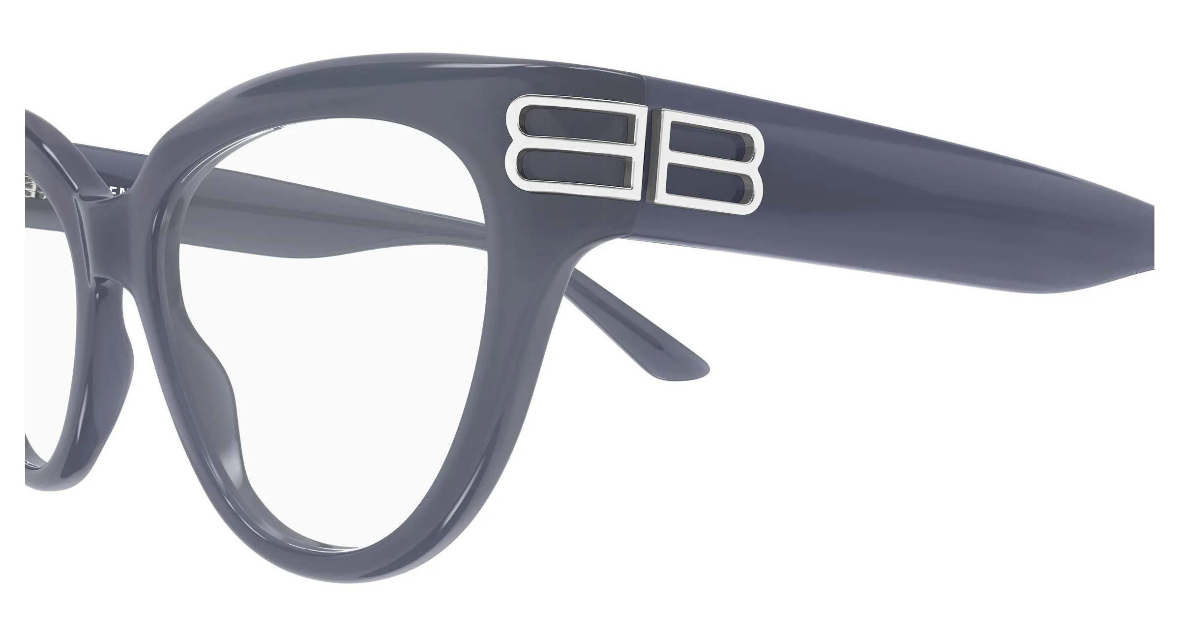 Balenciaga BB0436O 005 Montature da vista Acetato Grigio Trasparente Cat Eye - immagine 3