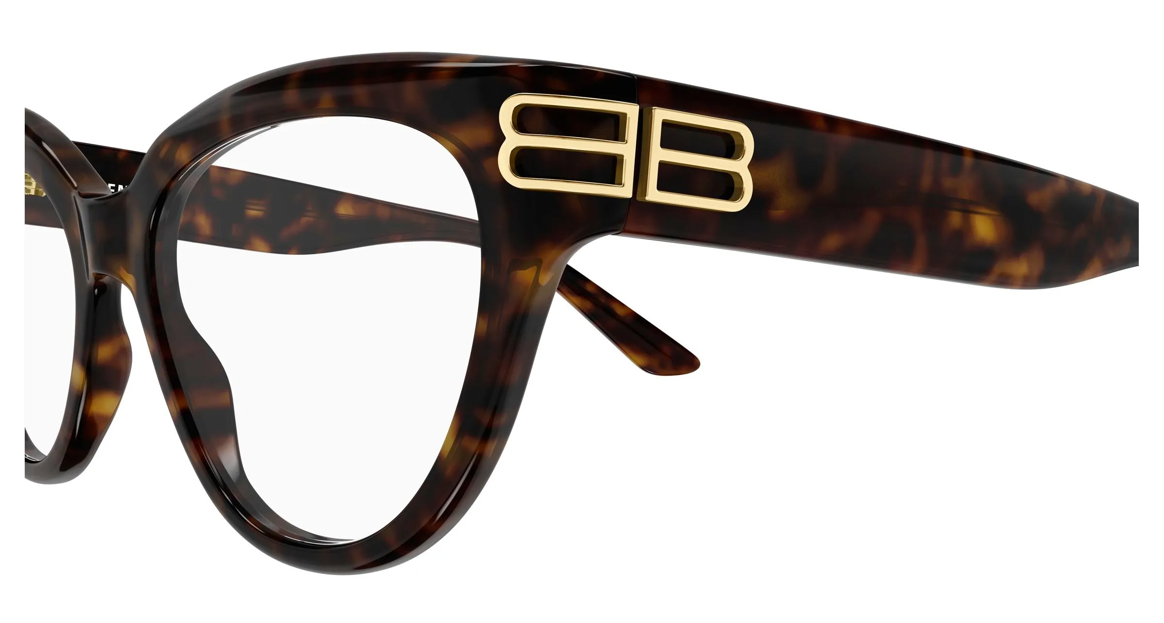 Balenciaga BB0436O 002 Montature da vista Acetato Havana Trasparente Cat Eye - immagine 3