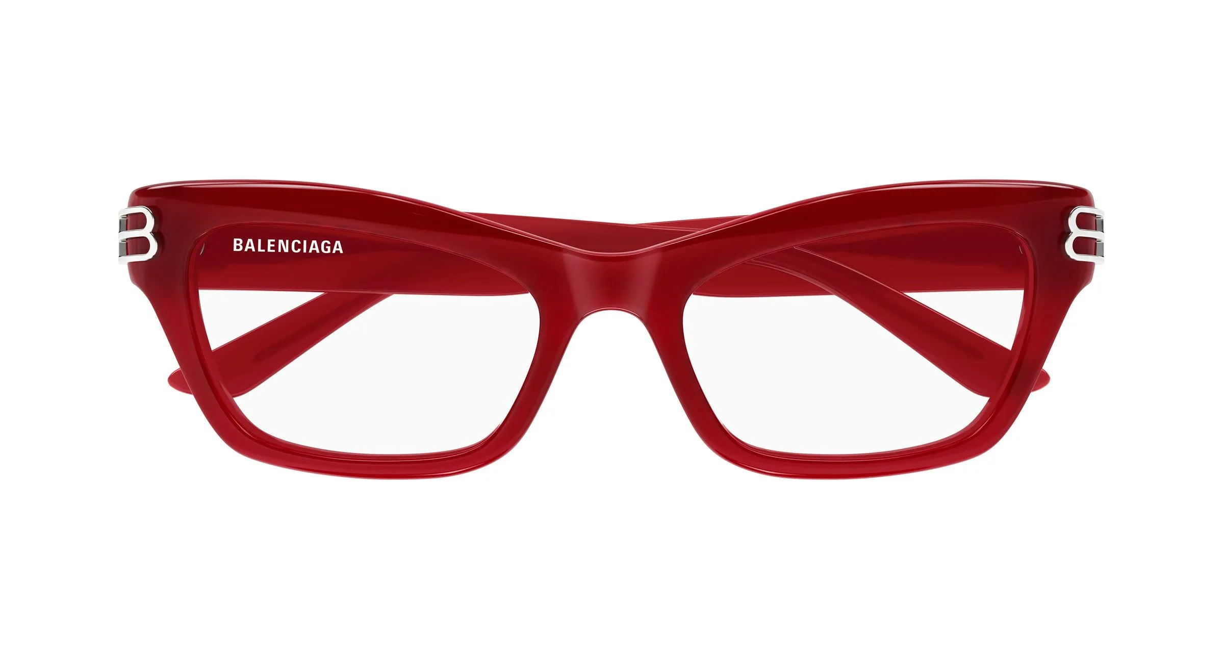 Balenciaga BB0435O 005 Montature da vista Acetato Rosso Trasparente Cat Eye - immagine 2