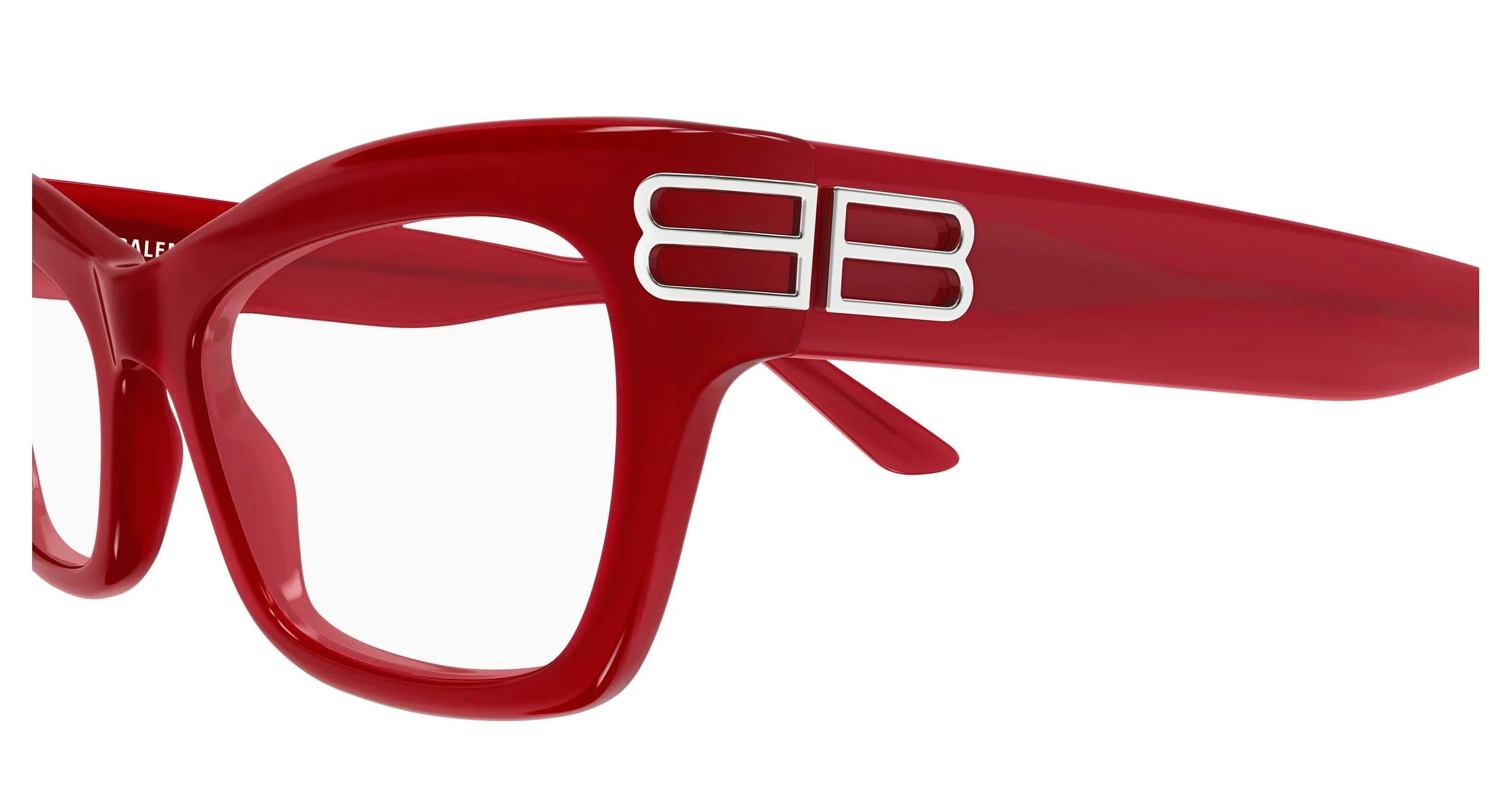 Balenciaga BB0435O 005 Montature da vista Acetato Rosso Trasparente Cat Eye - immagine 3