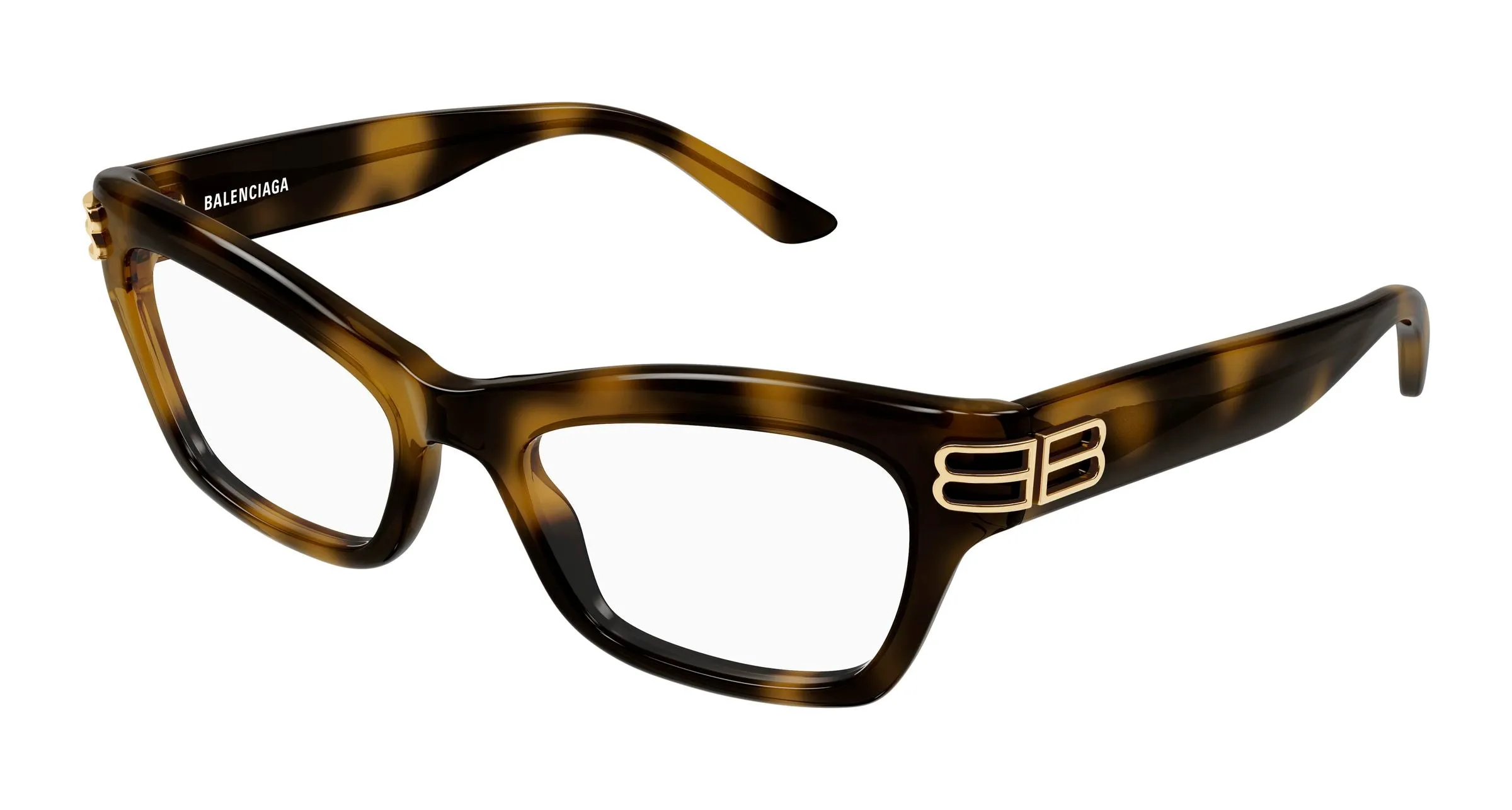 Balenciaga BB0435O 003 Montature da vista Acetato Havana Trasparente Cat Eye - immagine 1