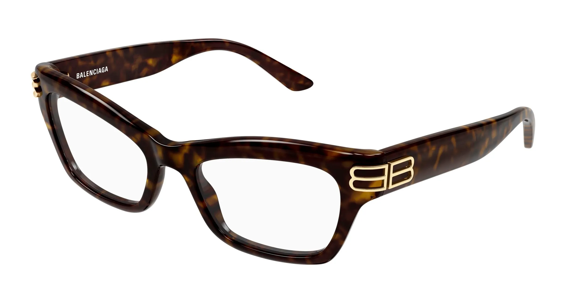 Balenciaga BB0435O 002 Montature da vista Acetato Havana Trasparente Cat Eye - immagine 1