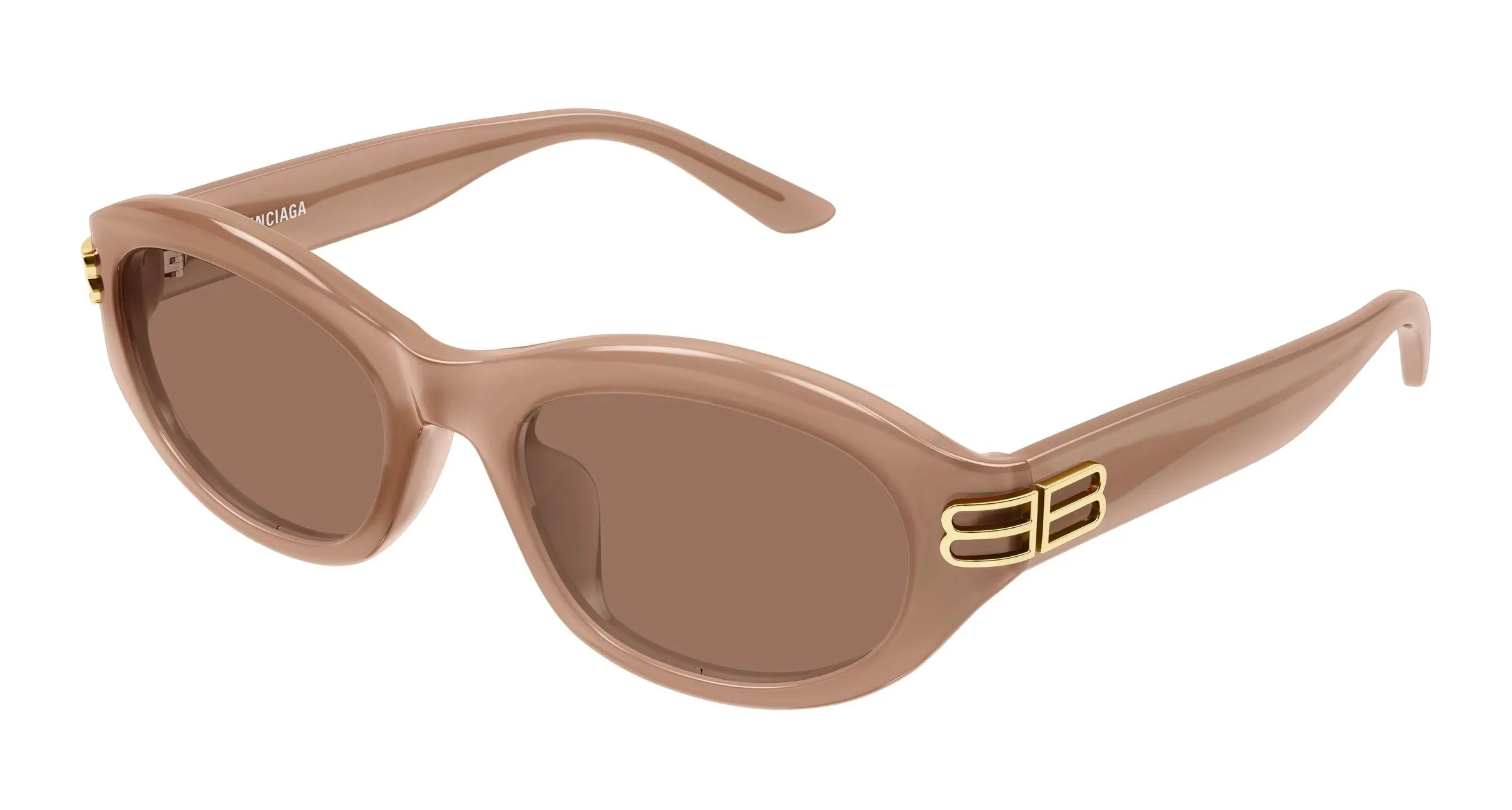 Balenciaga BB0434SK 004 Occhiali da sole Acetato Marrone Marrone Rotonda - immagine 1