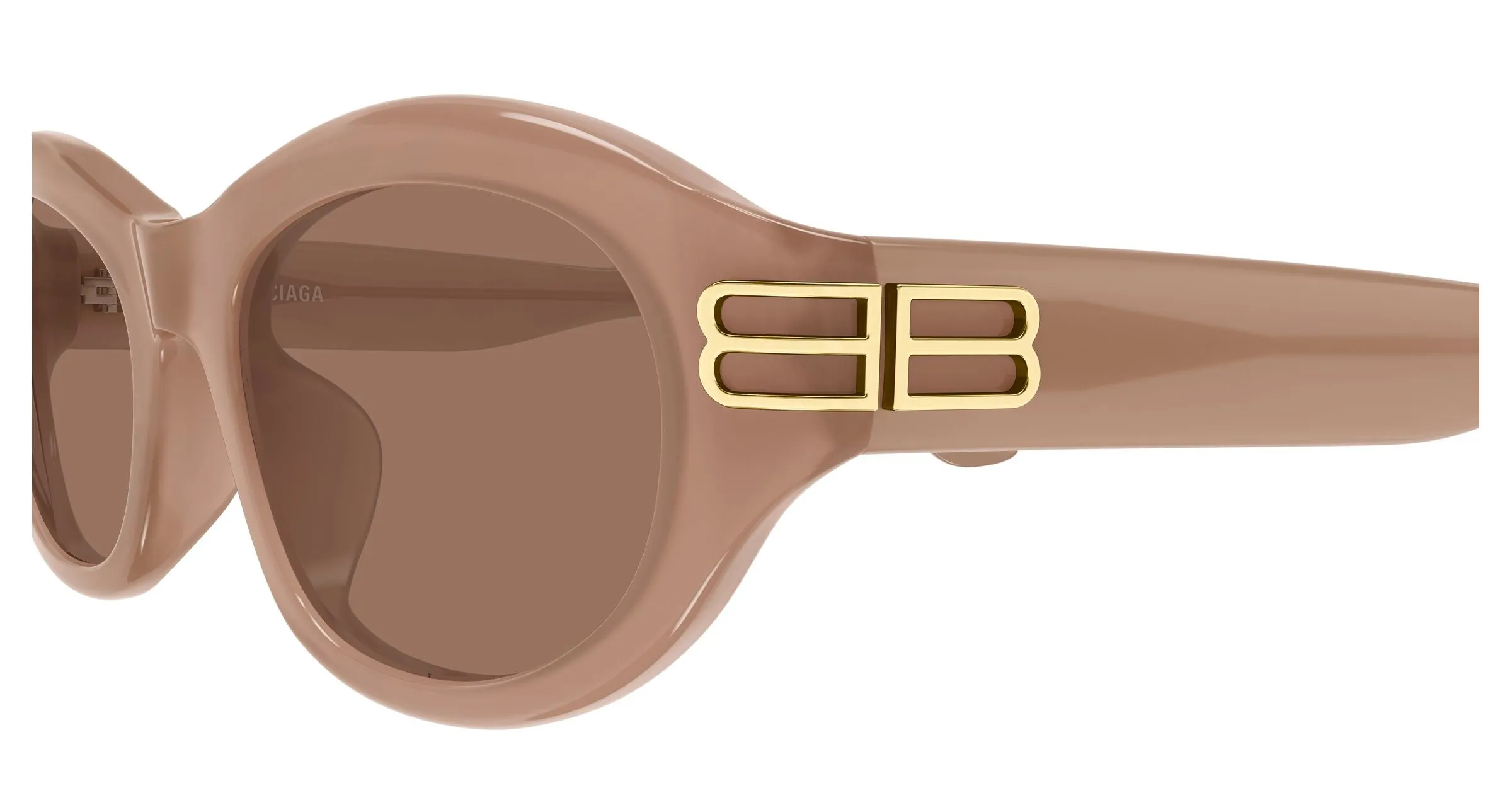 Balenciaga BB0434SK 004 Occhiali da sole Acetato Marrone Marrone Rotonda - immagine 3