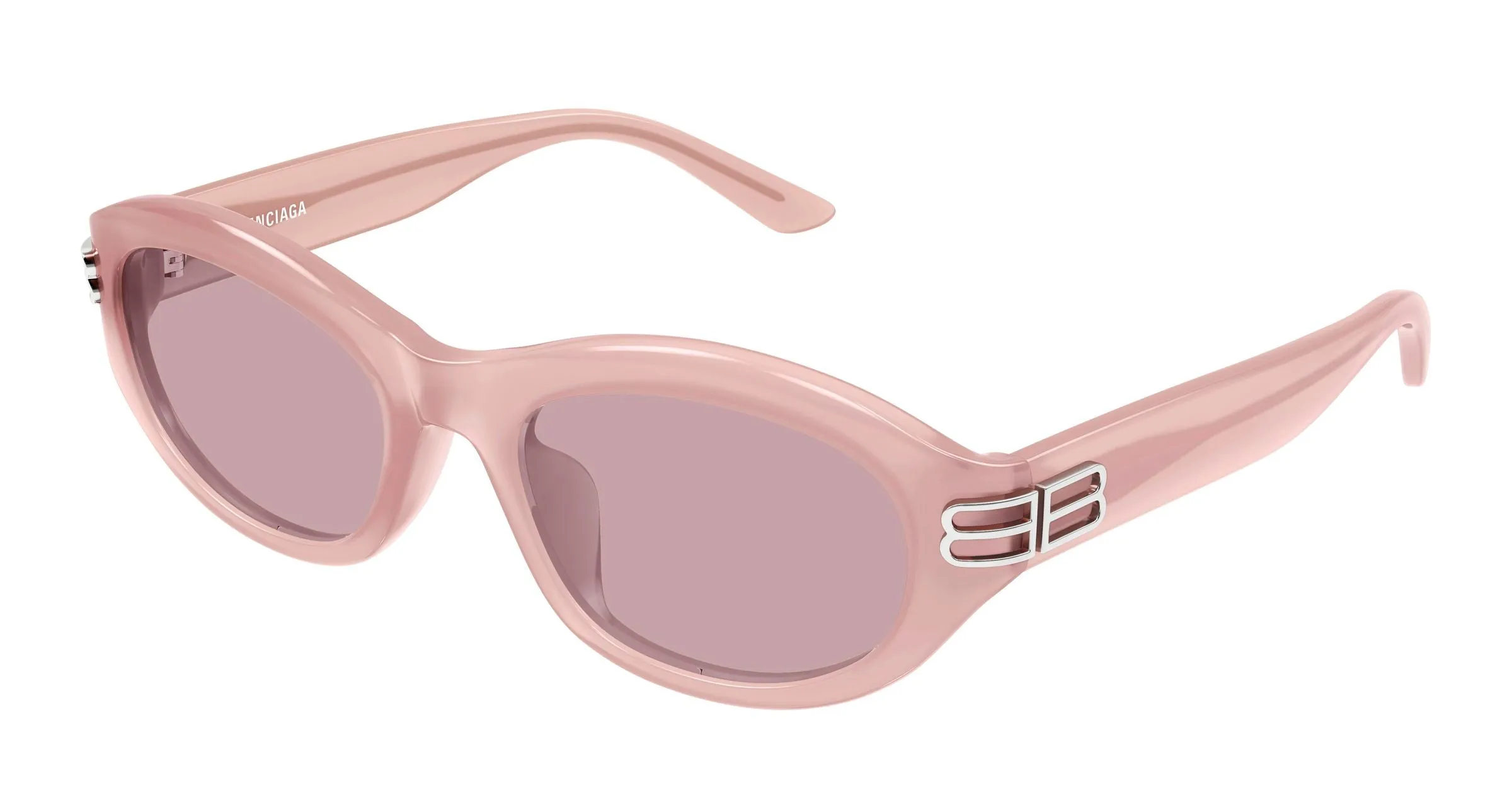 Balenciaga BB0434SK 003 Occhiali da sole Acetato Rosa Viola Rotonda - immagine 1