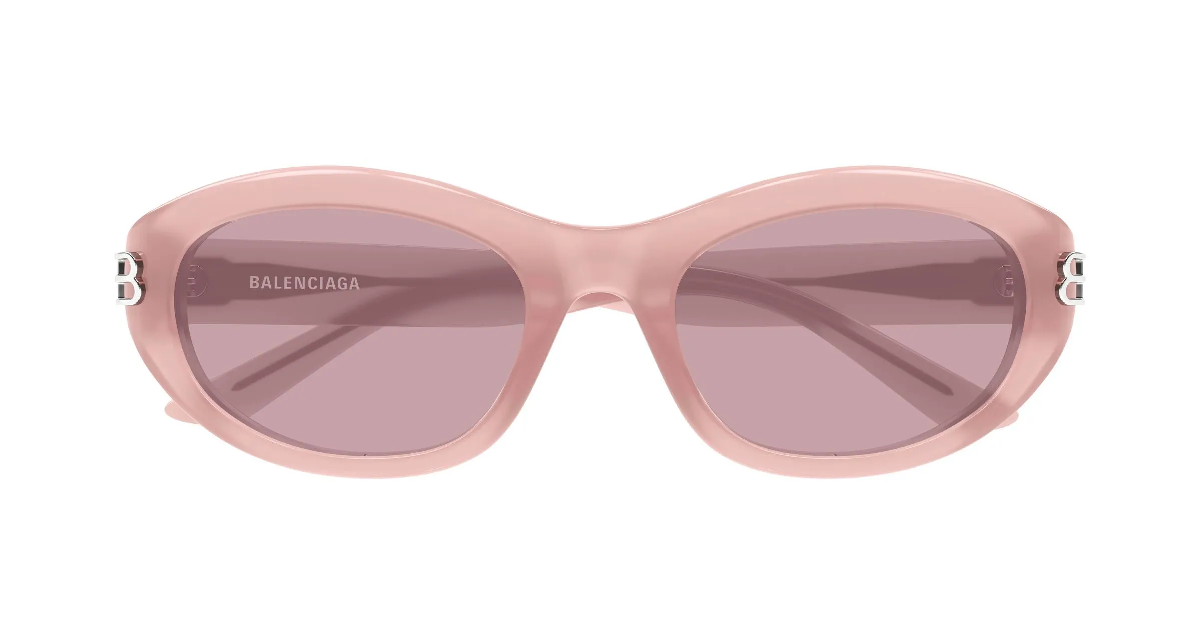 Balenciaga BB0434SK 003 Occhiali da sole Acetato Rosa Viola Rotonda - immagine 2