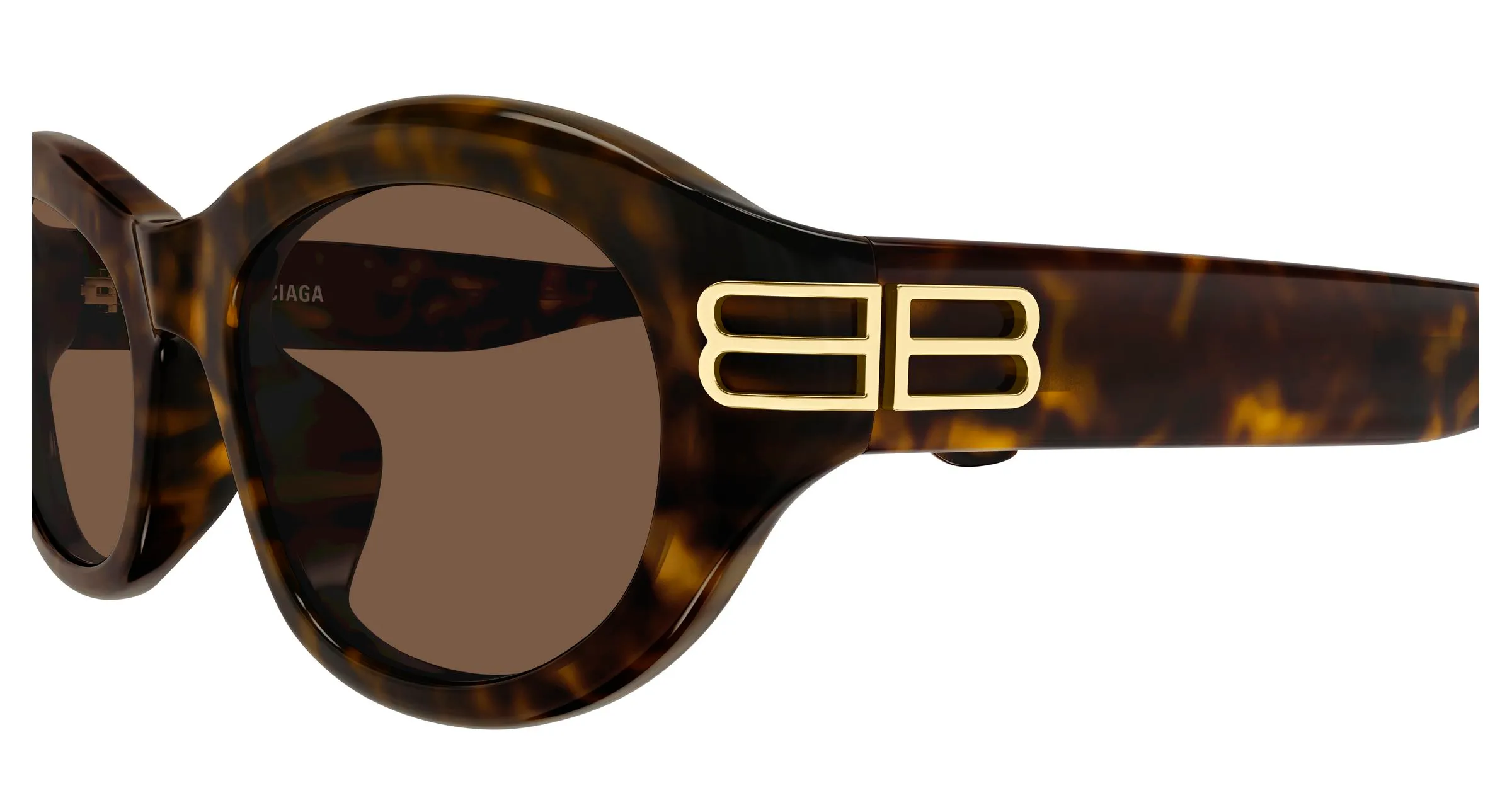 Balenciaga BB0434SK 002 Occhiali da sole Acetato Havana Marrone Rotonda - immagine 3