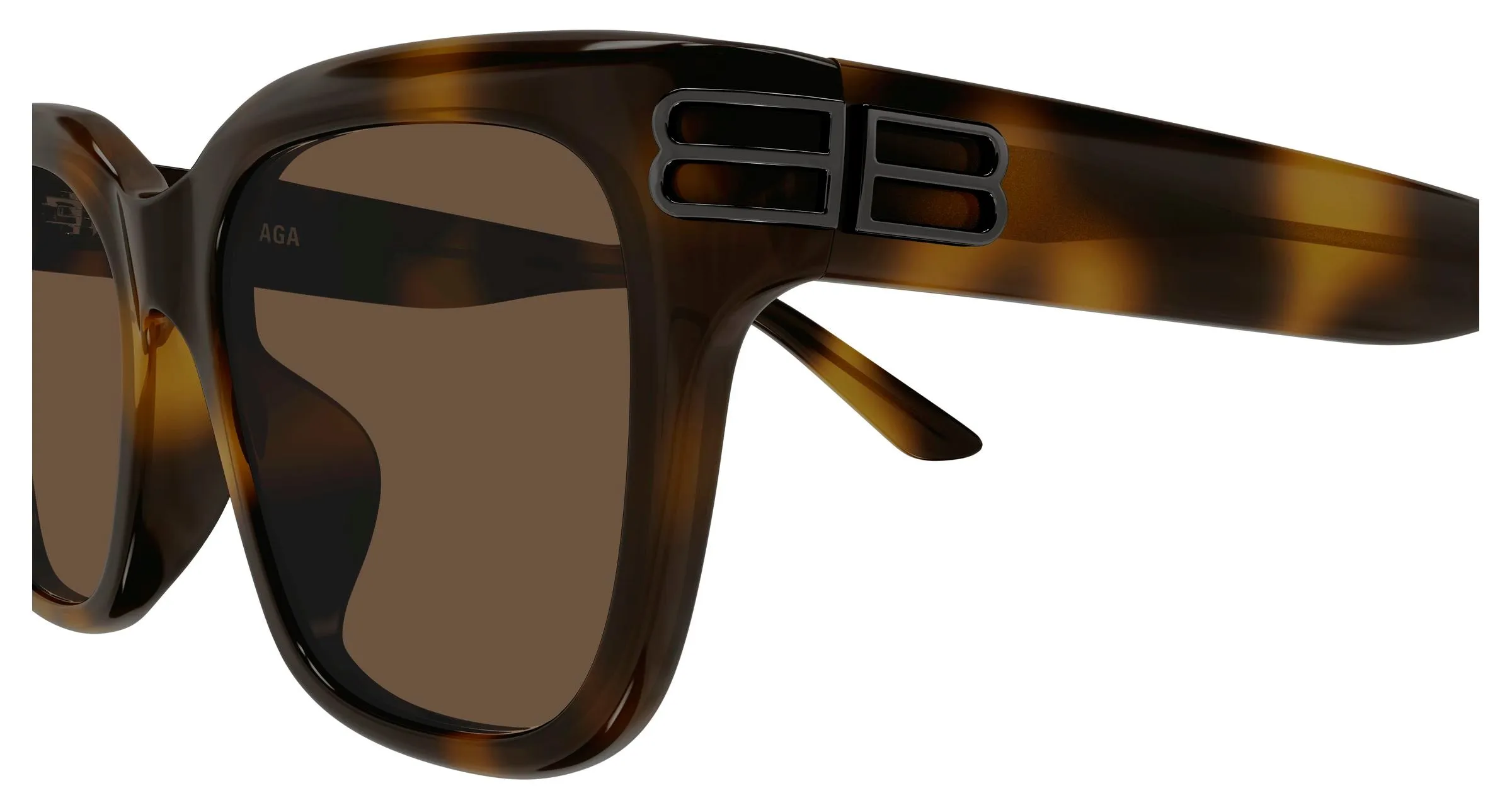 Balenciaga BB0433SK 006 Occhiali da sole Acetato Havana Marrone Squadrata - immagine 3
