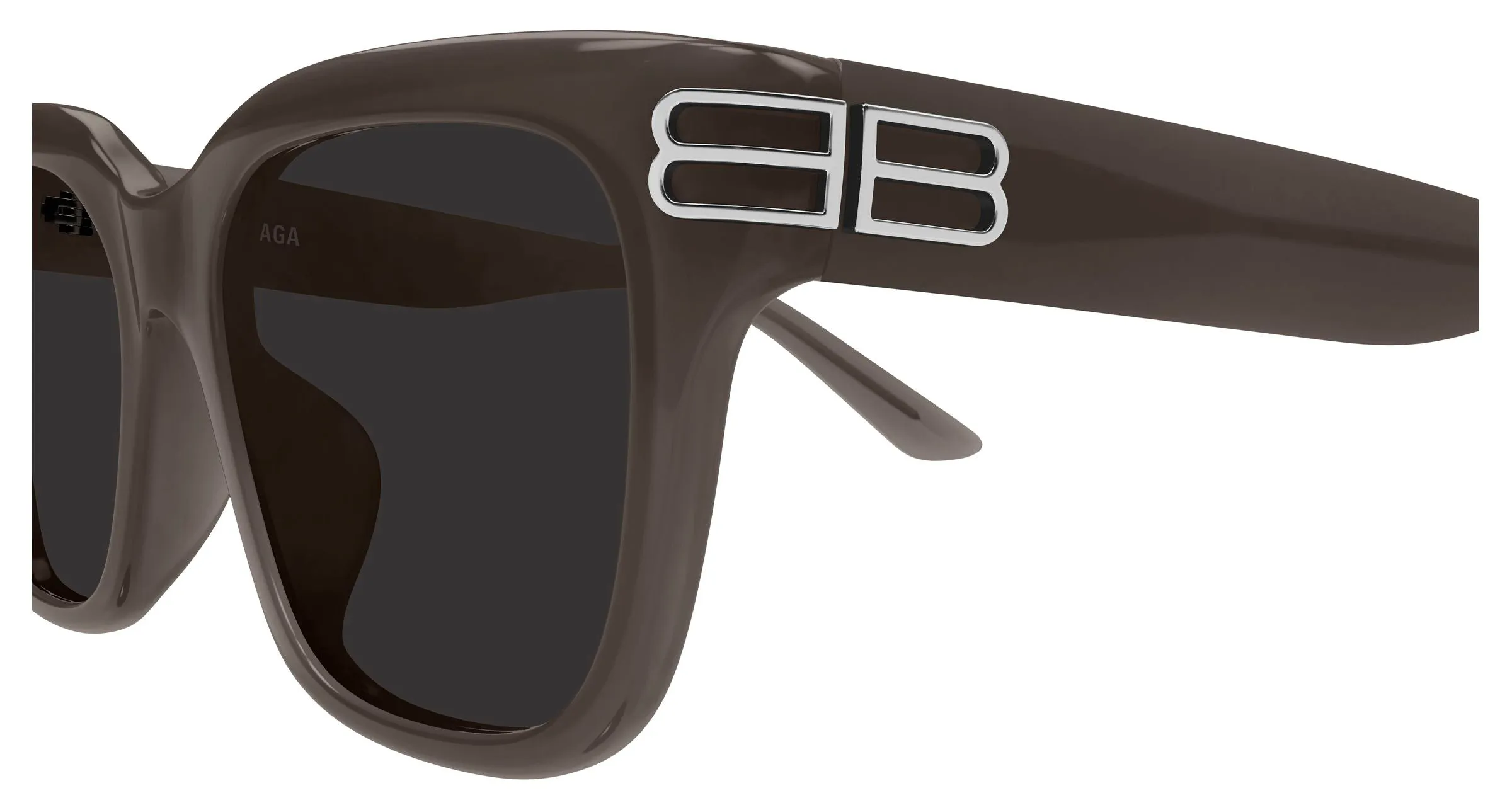 Balenciaga BB0433SK 004 Occhiali da sole Acetato Grigio Grigio Squadrata - immagine 3